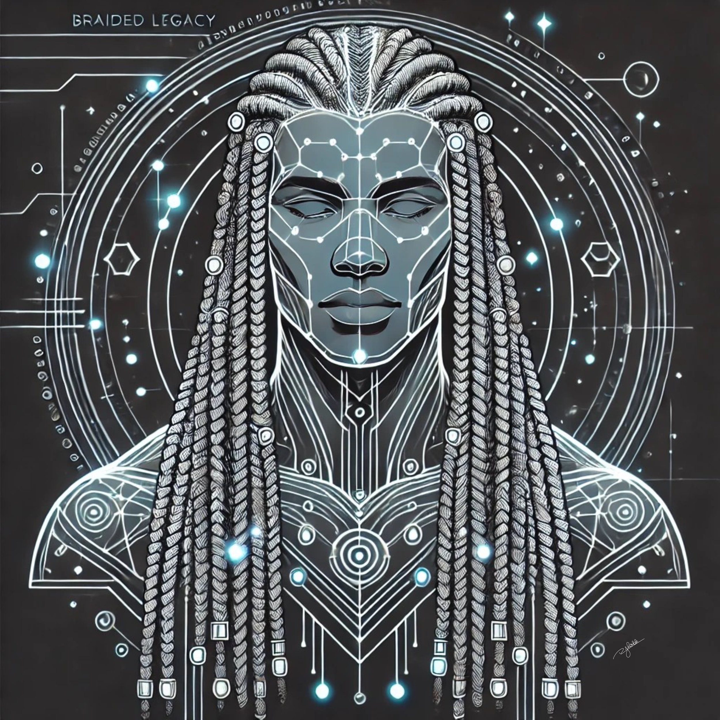 Title: Braided Legacy
Description: These braids form an unbreakable chain, a lineage carried from one generation to the next. They are woven with purpose, each strand holding stories of resilience, wisdom, and boundless ambition.