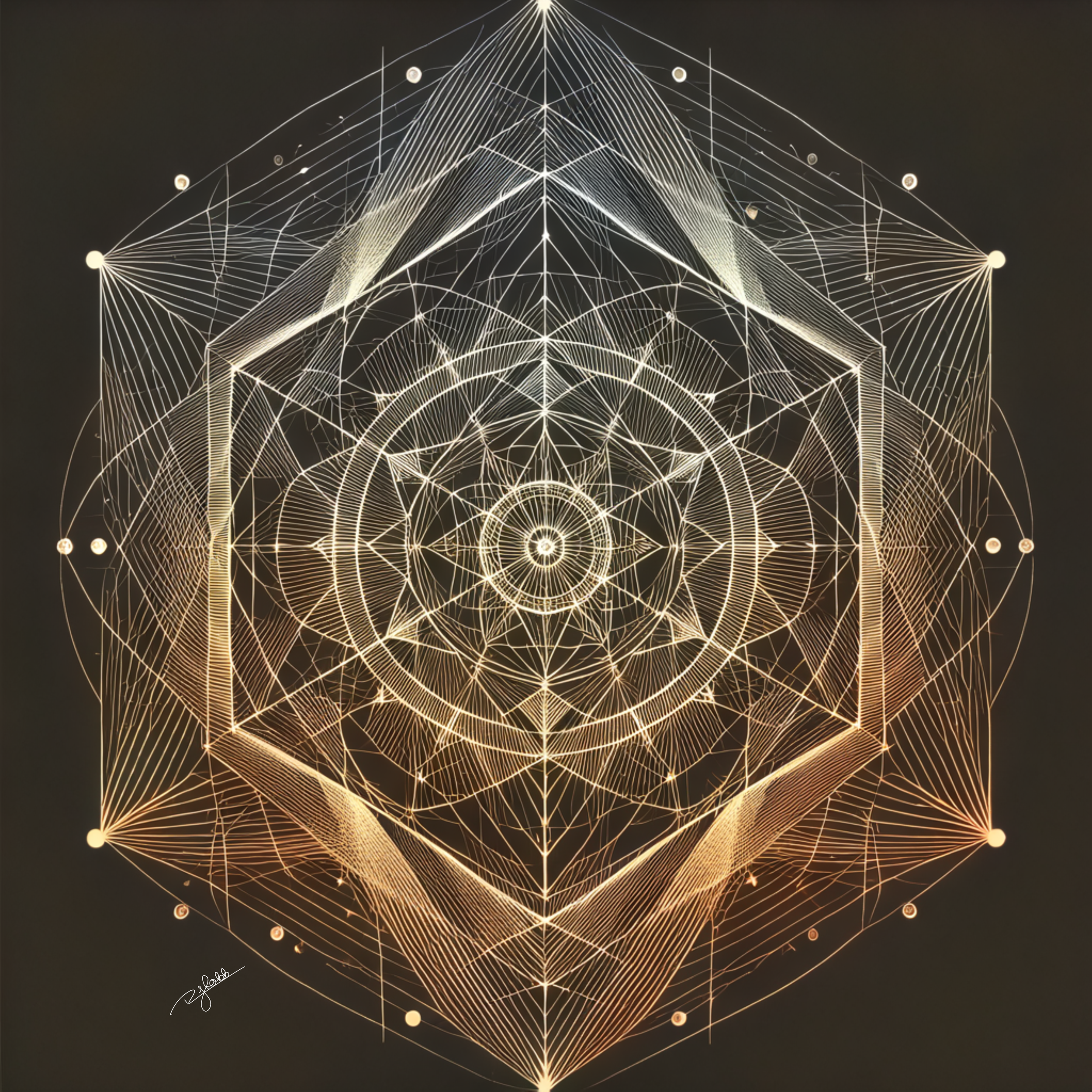 Title: Sacred Geometry
Description: A blueprint of the cosmos itself, Sacred Geometry reveals the hidden order within chaos. Every shape, every angle is a fragment of a larger truth, woven into the very fabric of existence. It is the