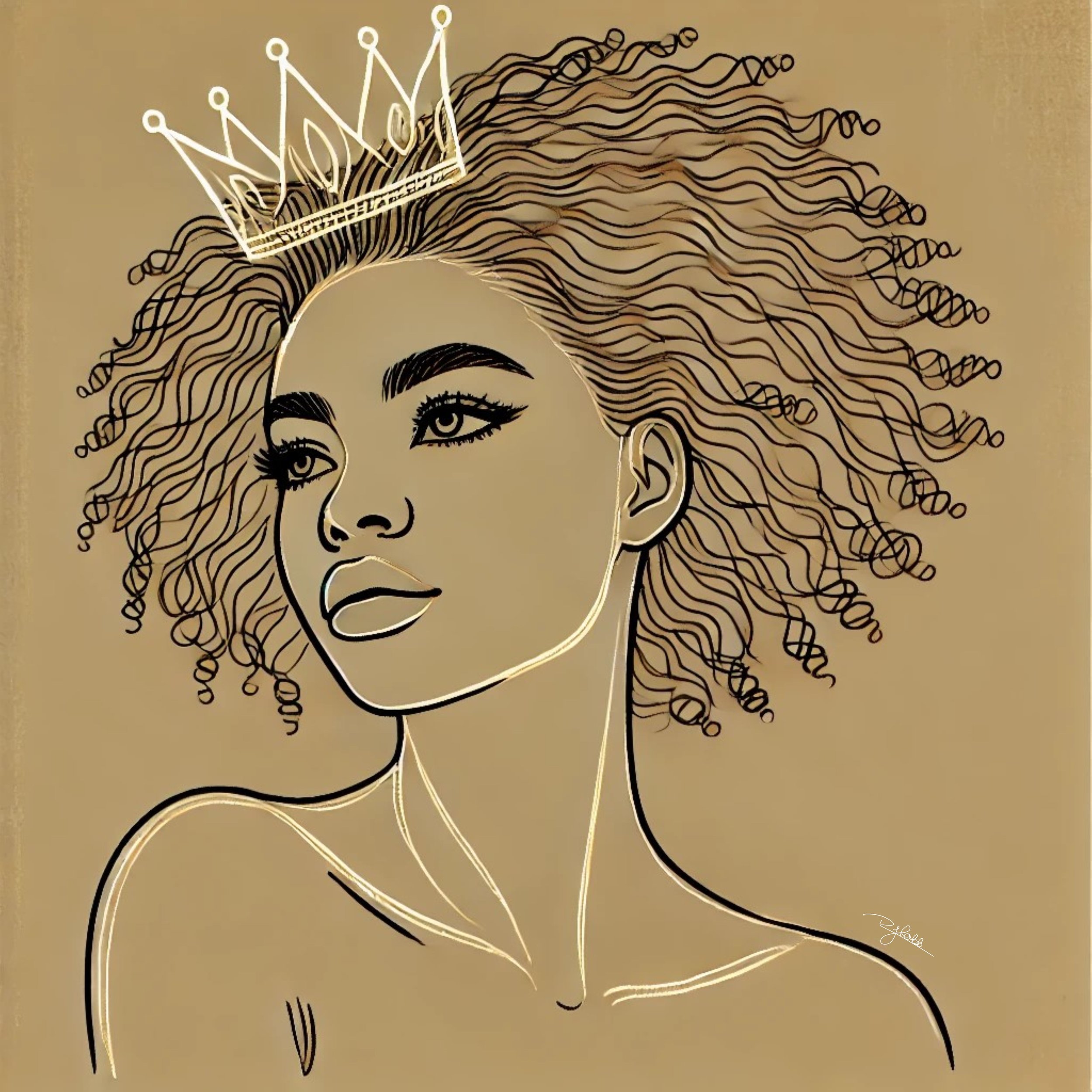 Title: Golden Crown
Description: Her power needs no coronation—Golden Crown is a reminder that worth is not given, but claimed. With curls like spun gold and an energy that radiates beyond her form, she is royalty by birth right, her p