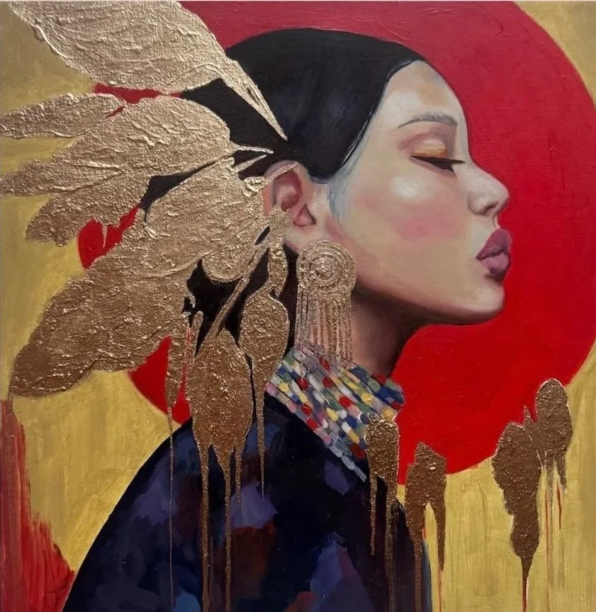 Red moon | oil on paper