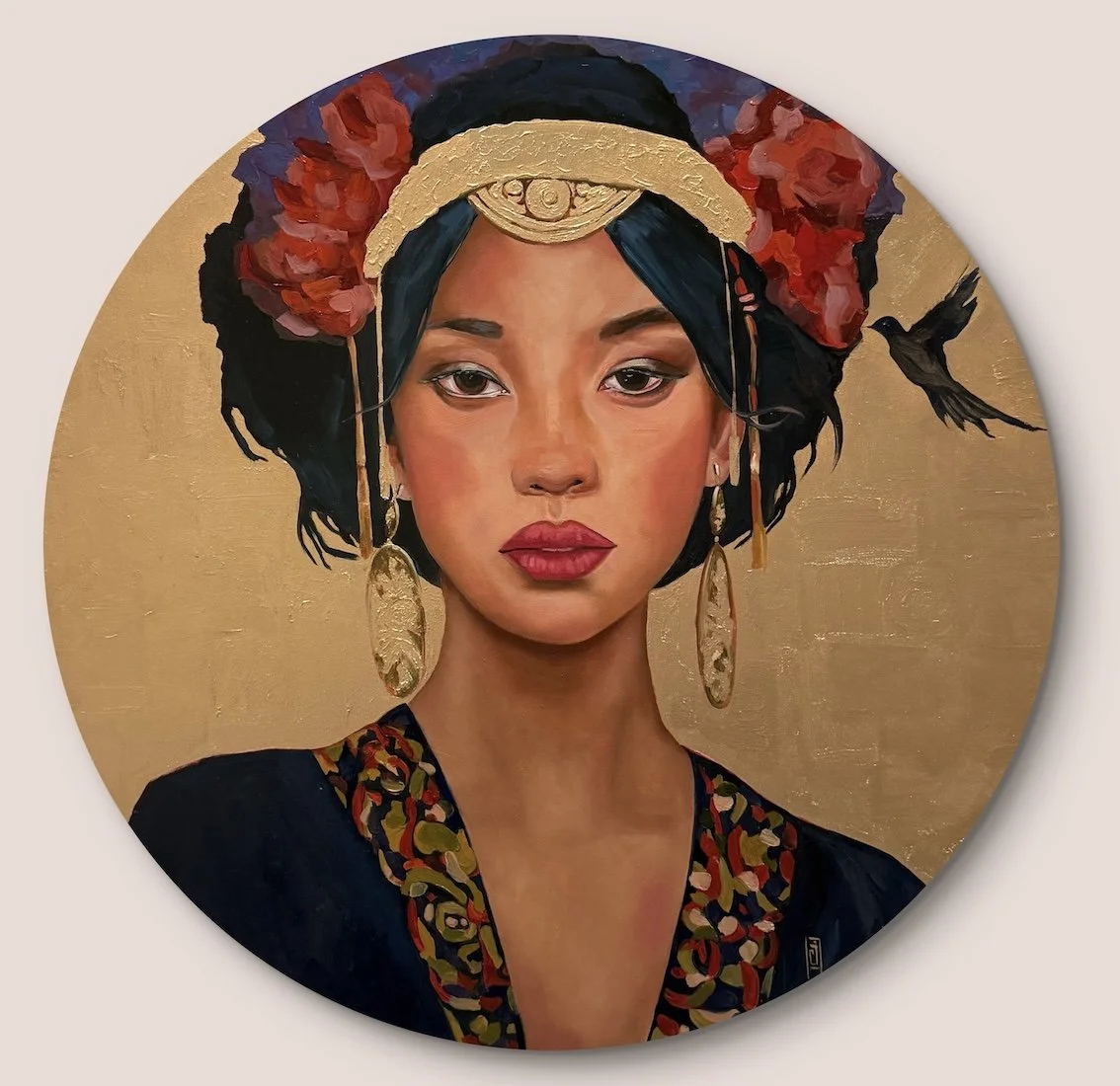 Timeless beauty | oil on wood panel | 75 Ø