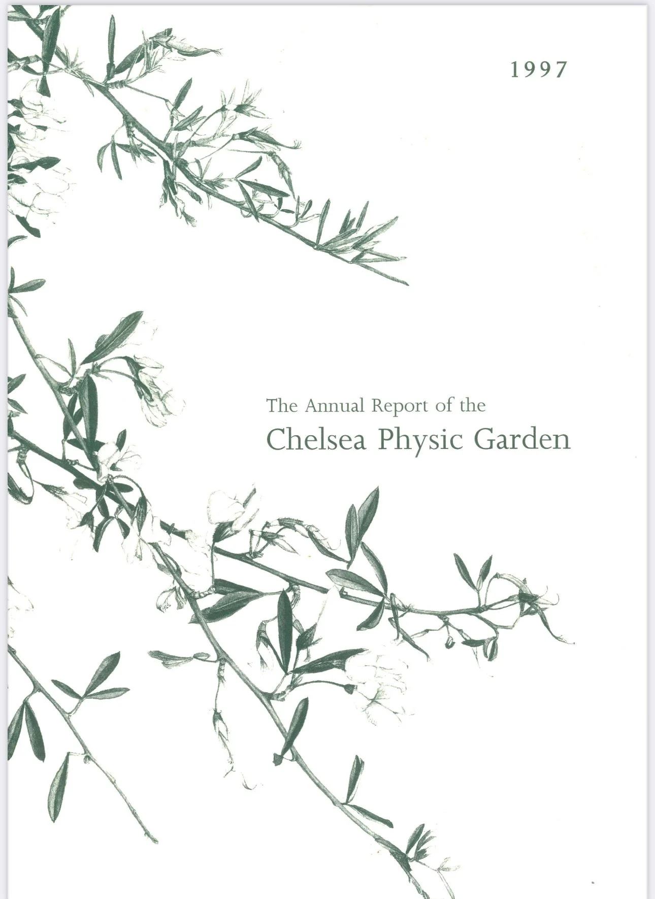 1997-Chelsea Physic Garden Annual Report, cover illustration Angie Girling