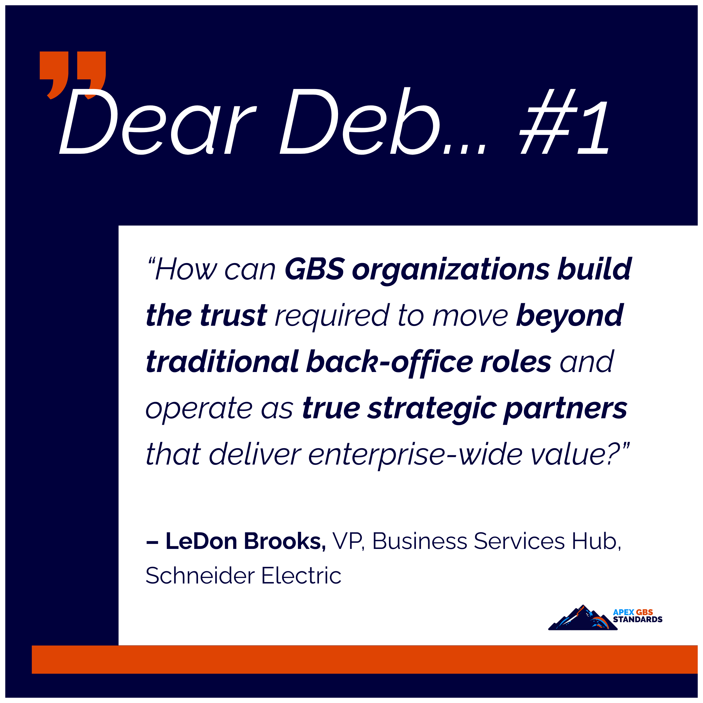 Dear Deb #1 - Building Trust 