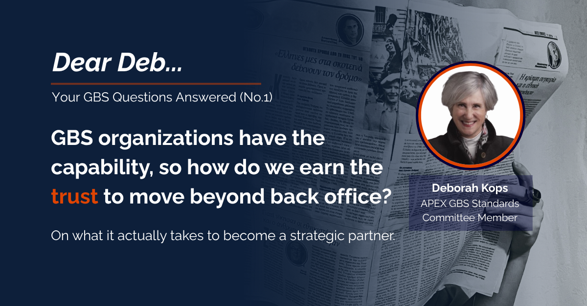 Dear Deb… (No. 1) On Building Trust