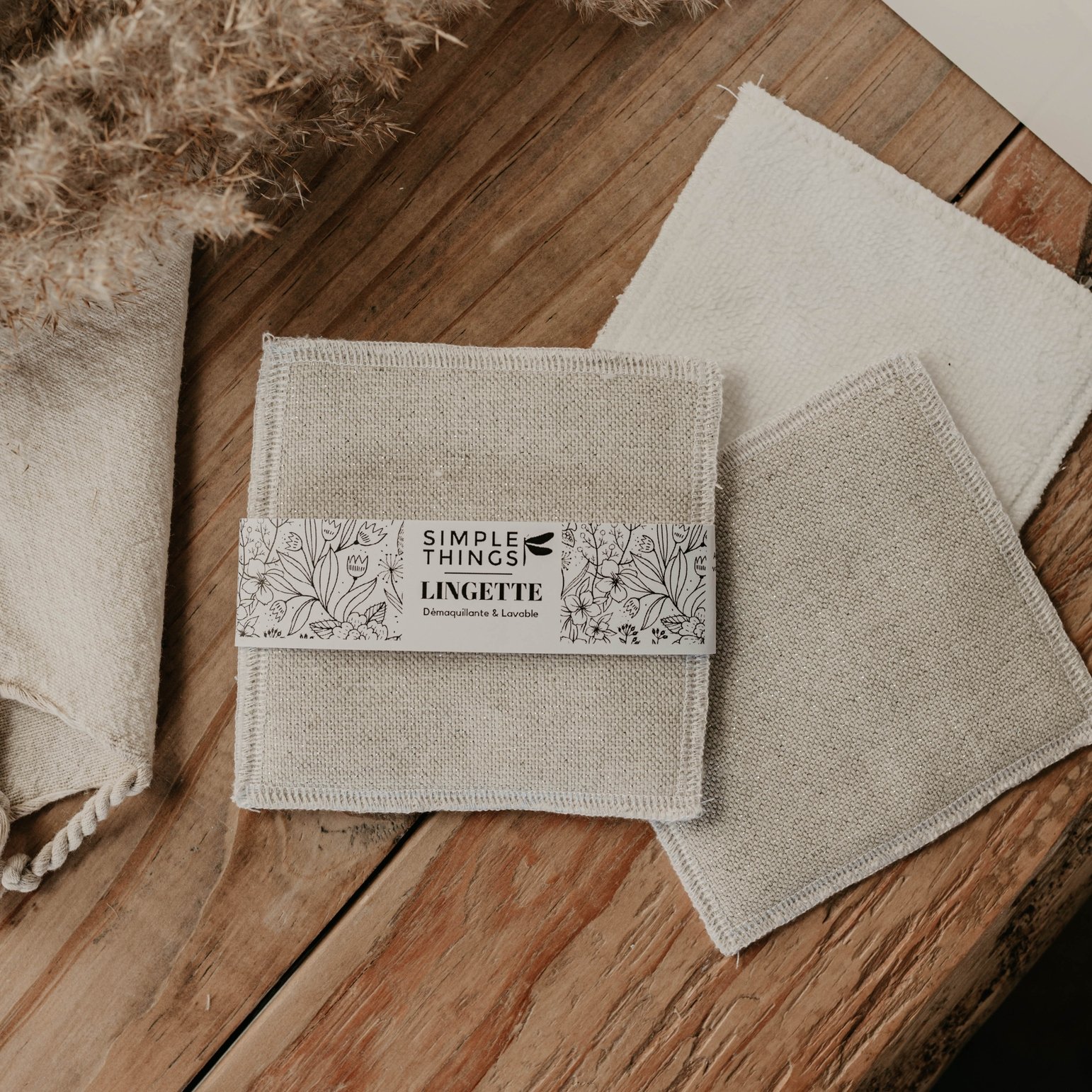 Lingettes démaquillantes lavables & réutilisables Doré