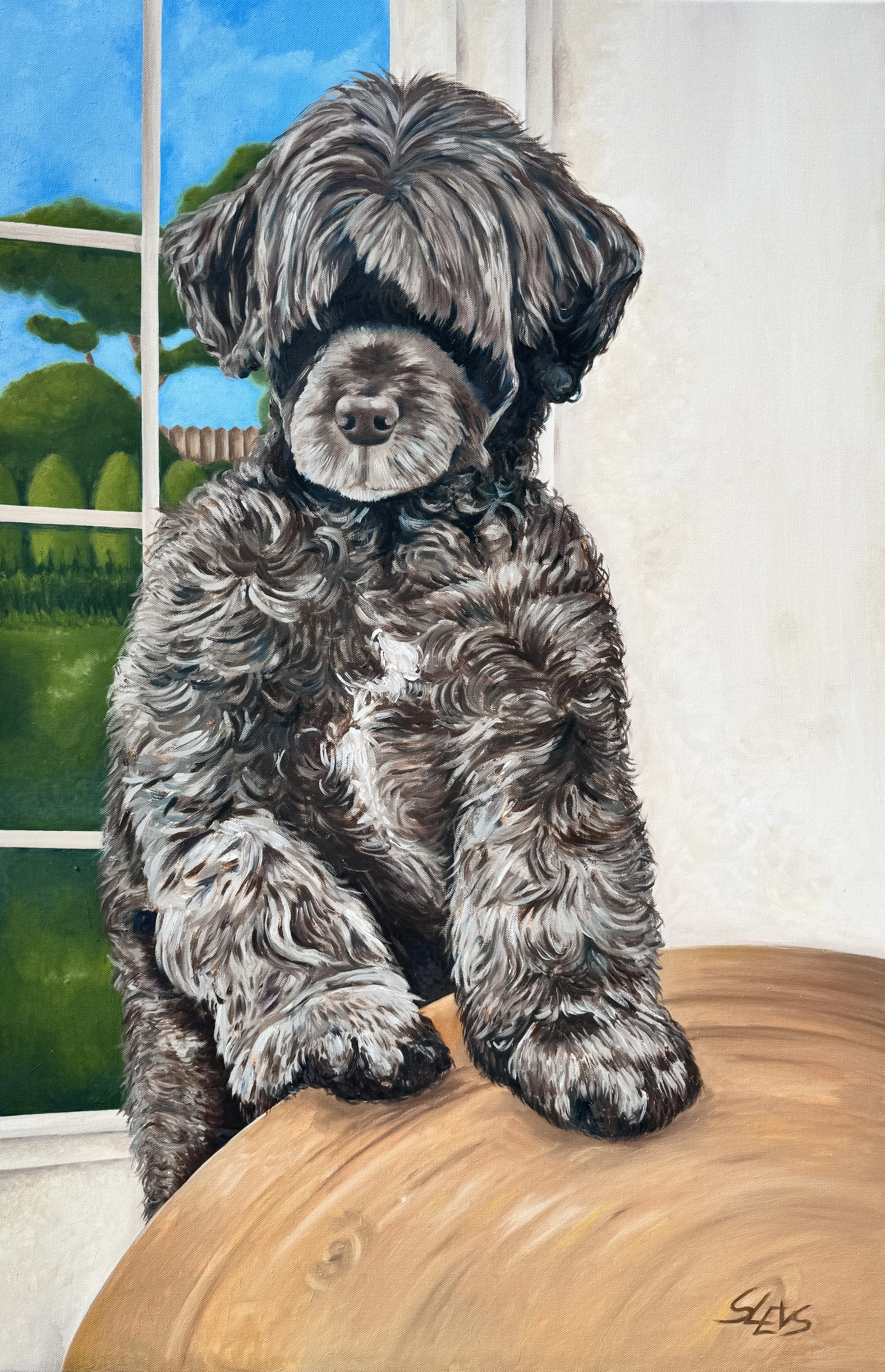 "Table for One", 24x46, oil on canvas