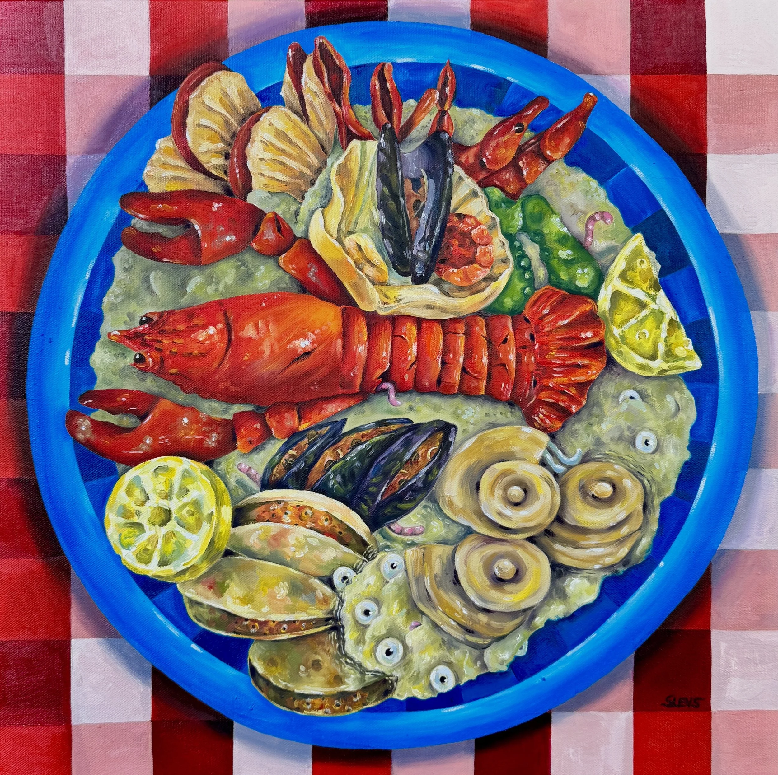 "The Last Feast", 20x20, oil on canvas