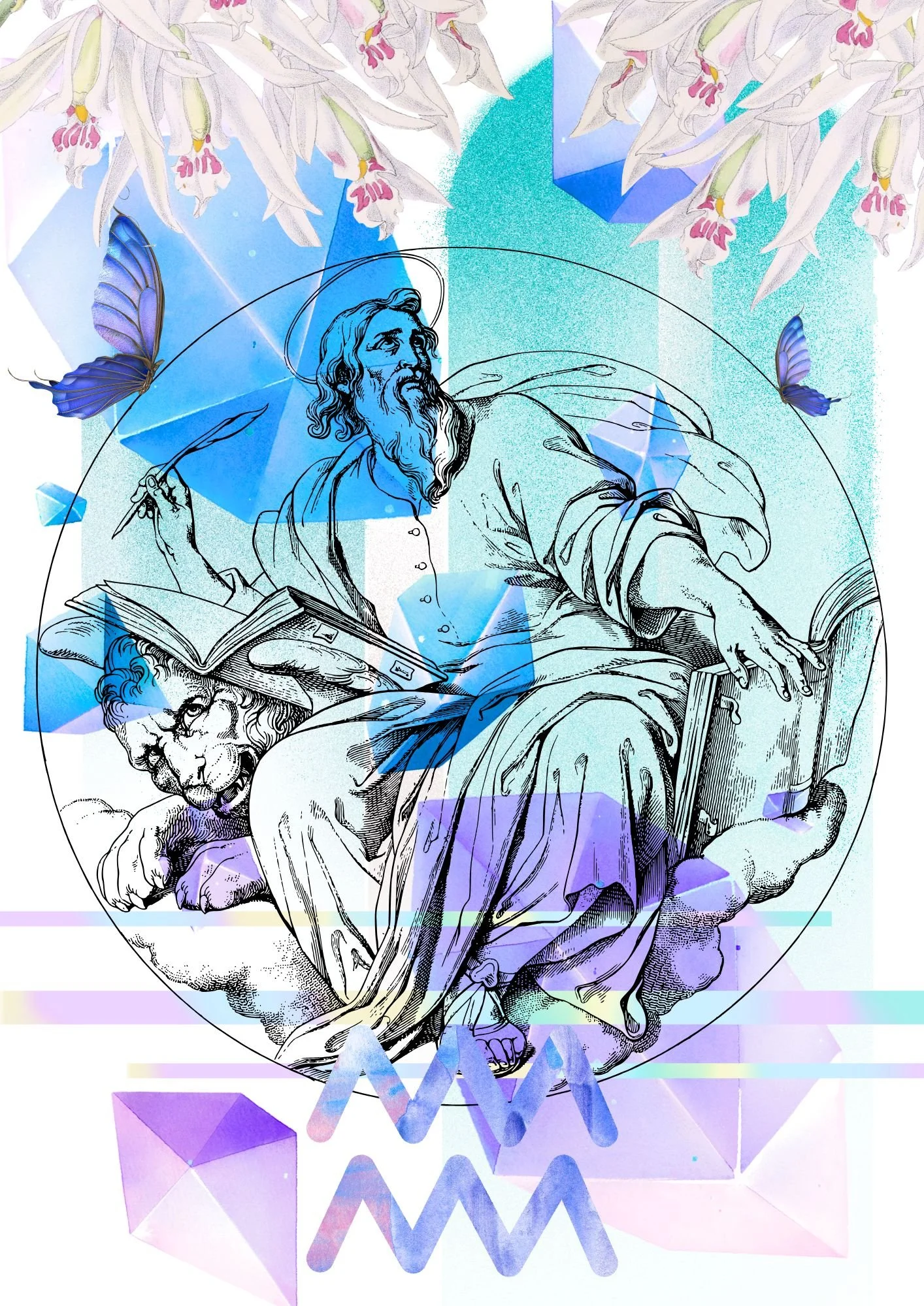 digital download poster of aquarius as part of zodiac sun sign bundle