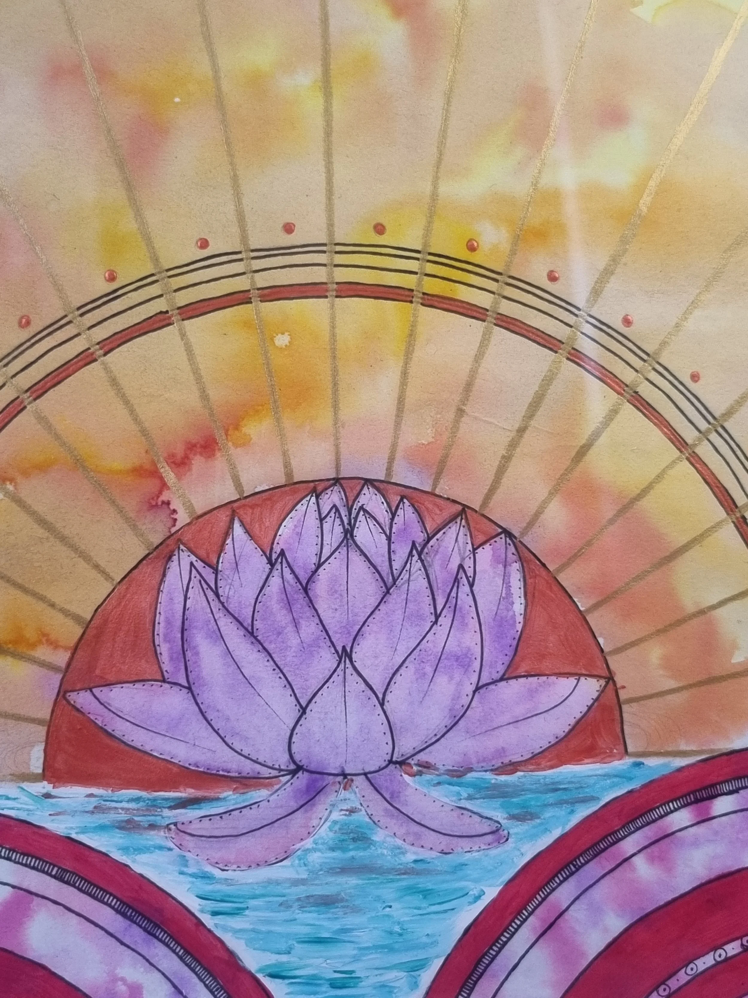 A Lotus Sunset - Geometric - A5/A4