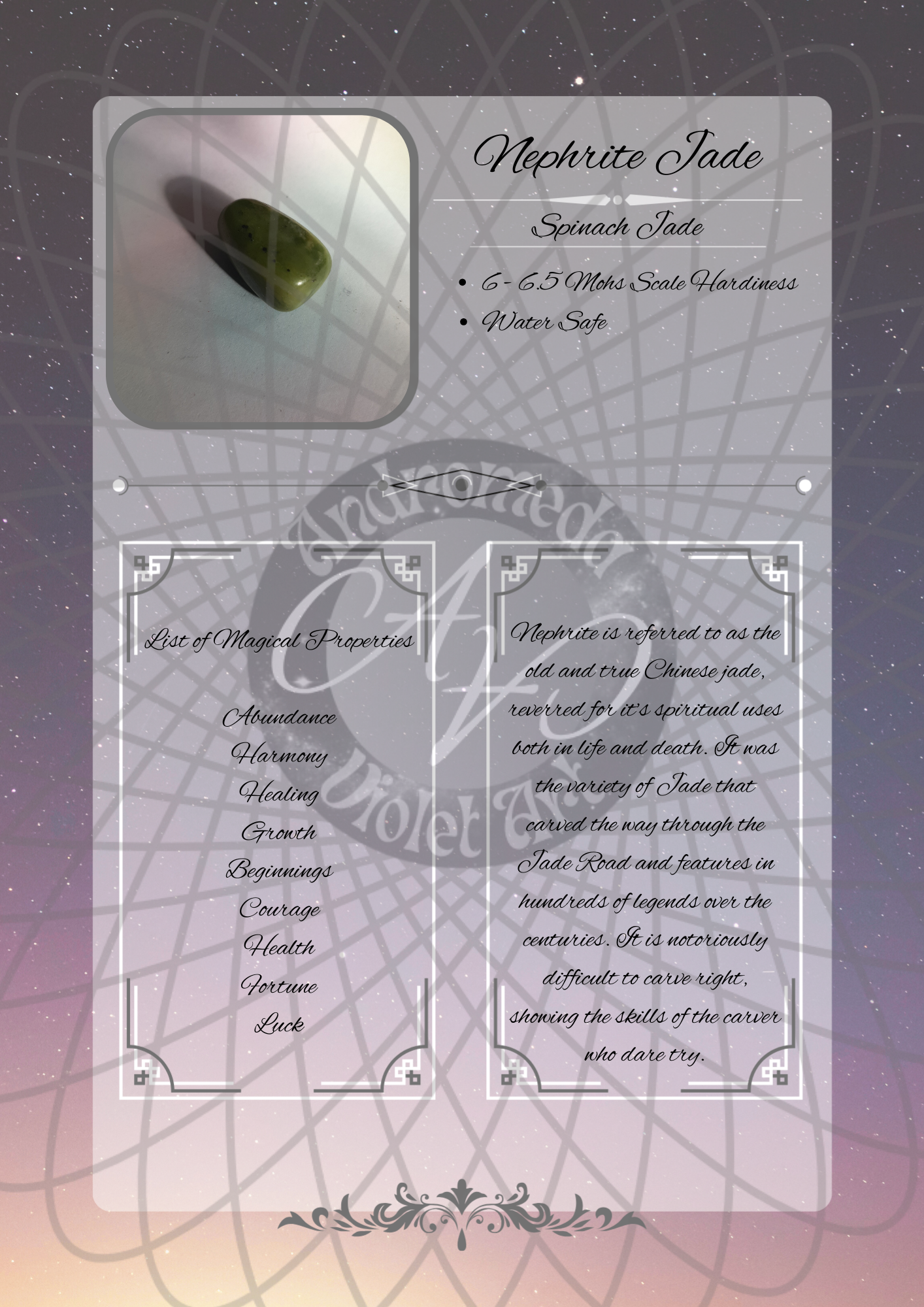 Nephrite Jade - Space Mode - Crystal Bish