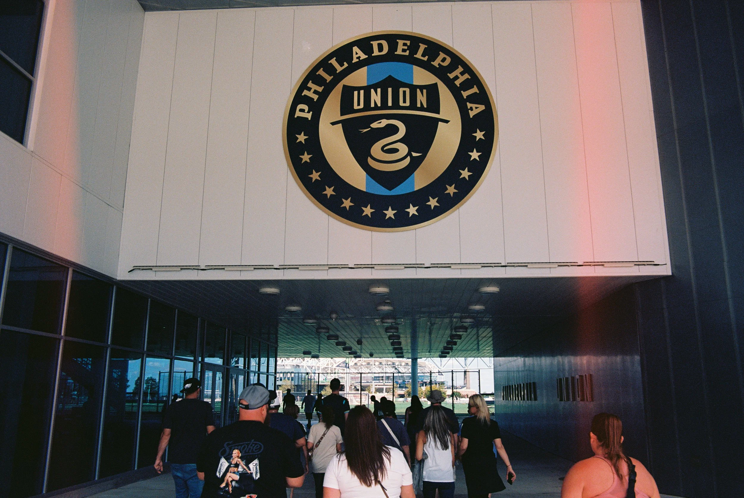 Walking through the new facilities at Subaru Park on the way to the stadium.
