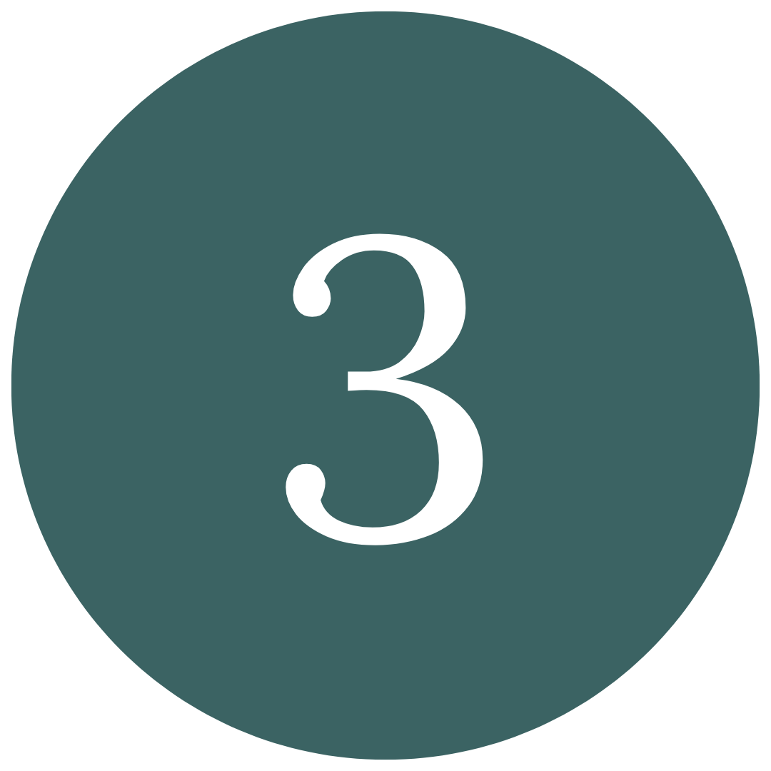 Number 3 icon in circle.