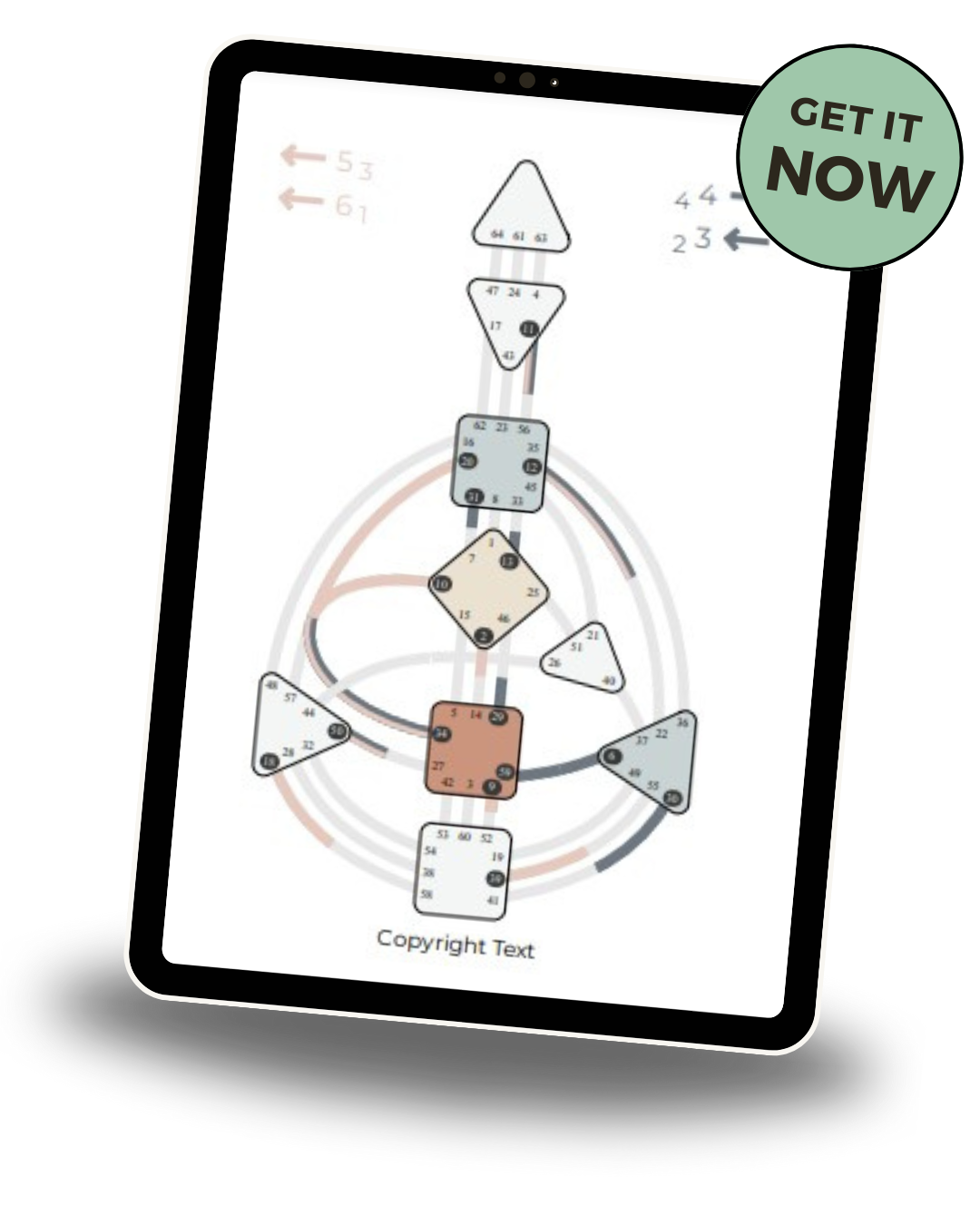 Tablet with a sample free Human Design Chart.