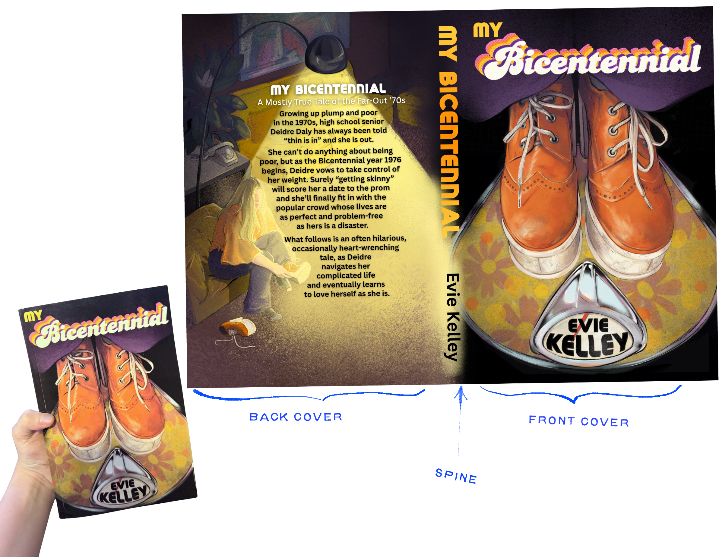 Book cover design for author Evie Kelley