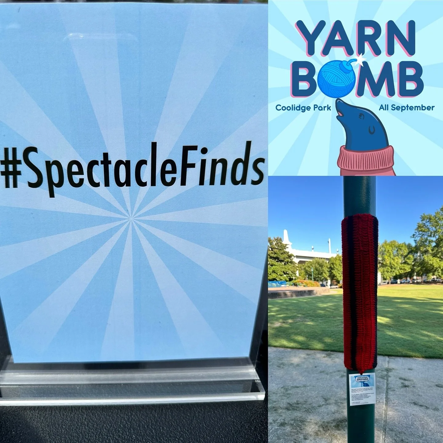 #SpectacleFinds Join our festival scavenger hunt! We&rsquo;ve hidden some crocheted animals among our yarn bomb installation at Coolidge Park. If you spot one, take a picture and use our hashtag. 

Come out today until 5pm to shop our vendors, play g