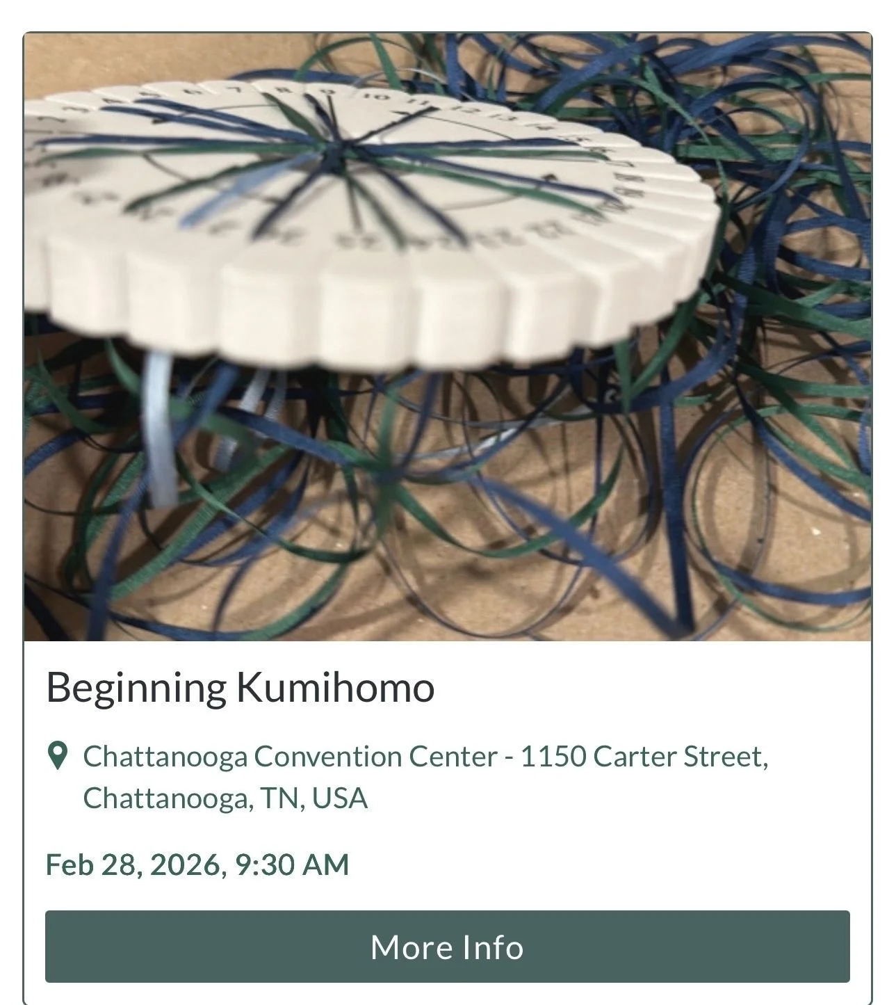 Scenic Stitches Fiber Festival Class Spotlight: Beginning Kumihomo

Discover a fresh twist on the traditional Japanese art of Kumihimo in this beginner-friendly class! You&rsquo;ll learn the basics of the traditional braiding technique, then incorpor