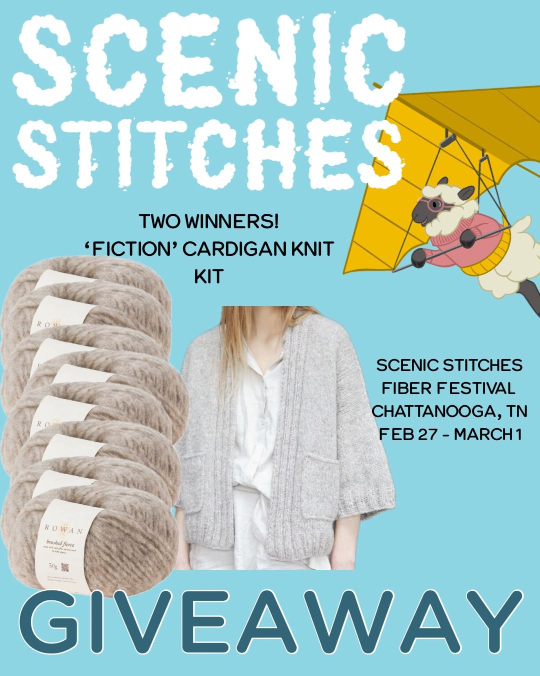 **Now Closed**G I V E A W A Y  x2!

This prize will be given to TWO winners!

The Scenic Stitches Fiber Festival is coming up! To help celebrate, @dmc_crafts has donated some fun prizes for us to give away! This prize is an 8-pack of Rowan &ldquo;Bru