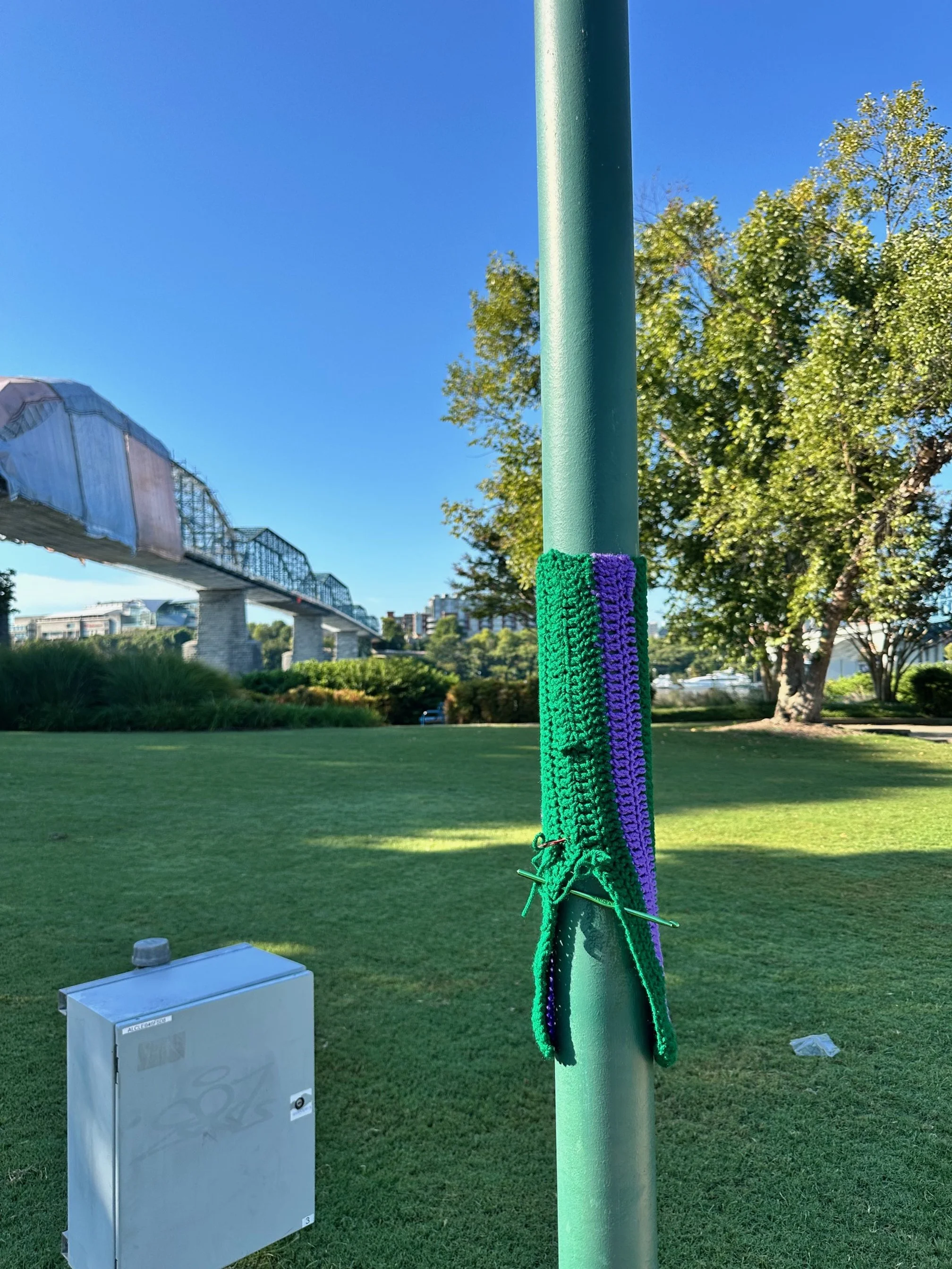 (Progress shot) Temporary installation at Coolidge Park for the Scenic Stitches Spectacle, September 2025