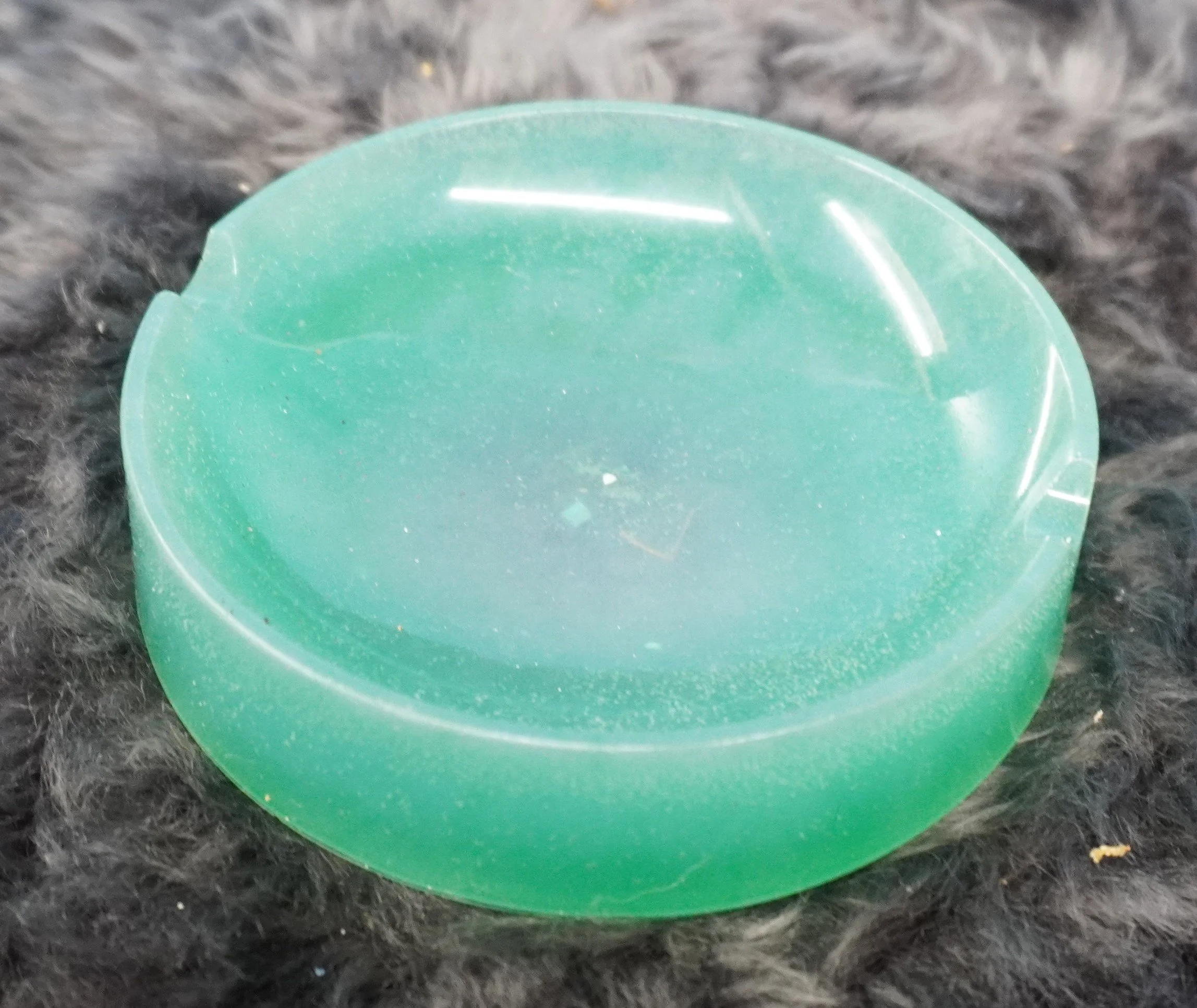Vintage Jade Green Resin Ashtray