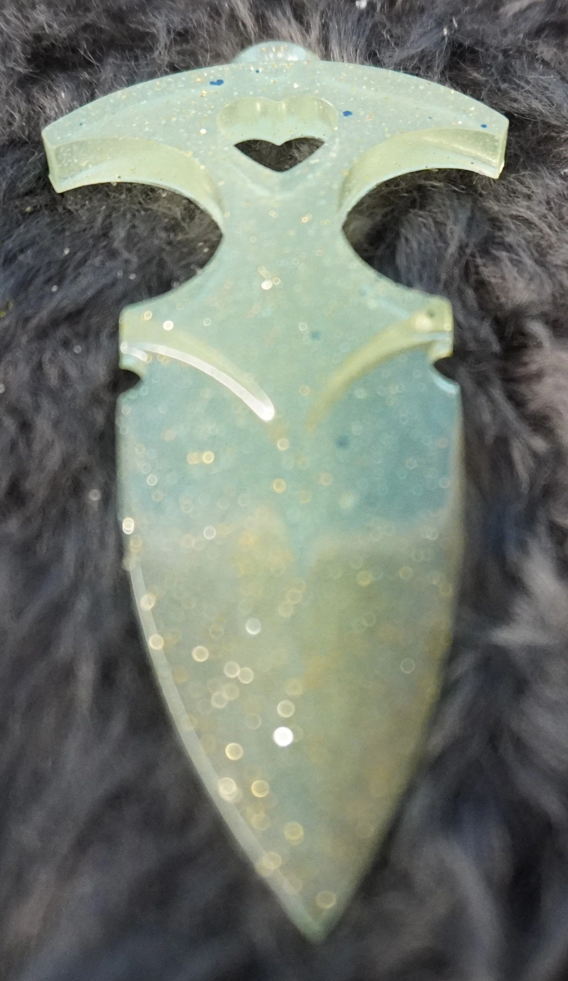 Resin Heart Dagger Decor