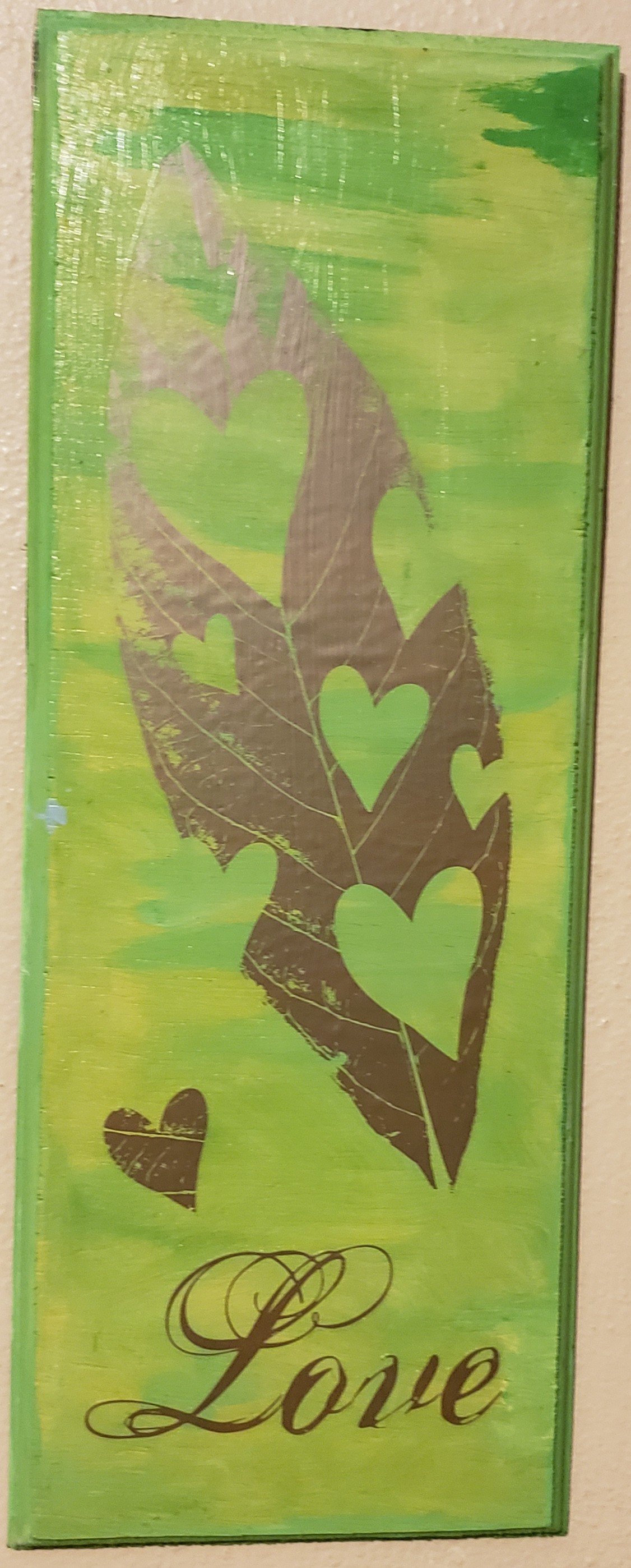 Heartfelt Love Leaf Wooden Plaque