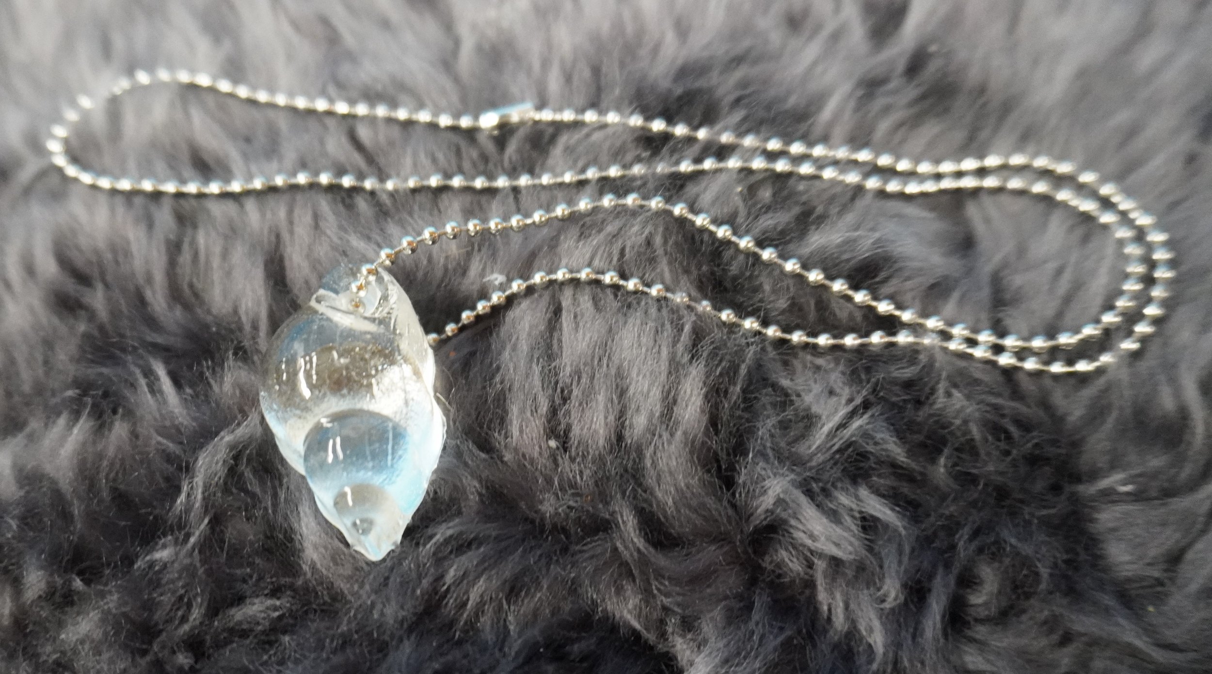 Ocean's Whisper Glass Pendant Necklace