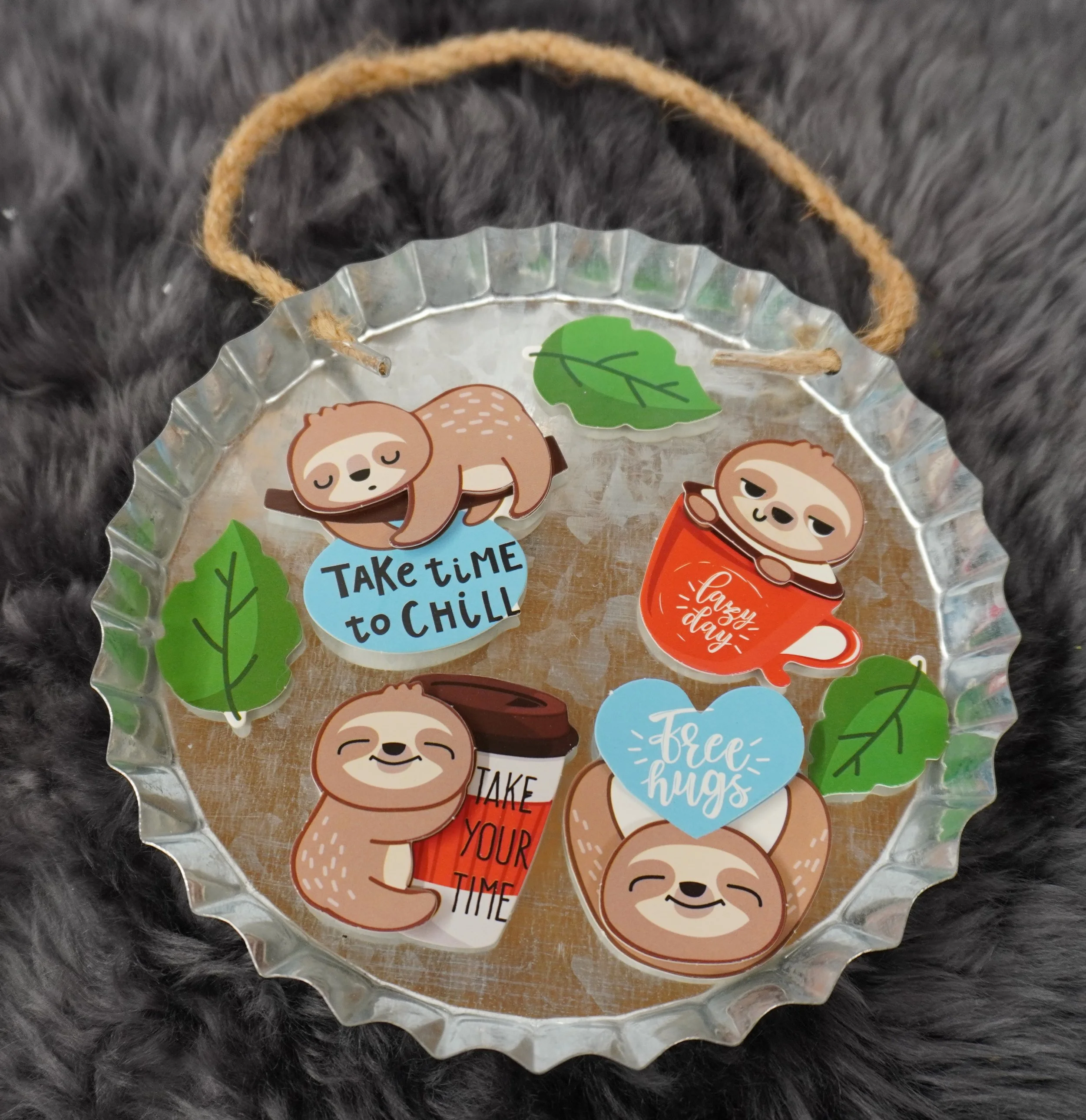 Wall Art- "Take Time to Chill" with some Koala Bears Bottle Cap Wall Art