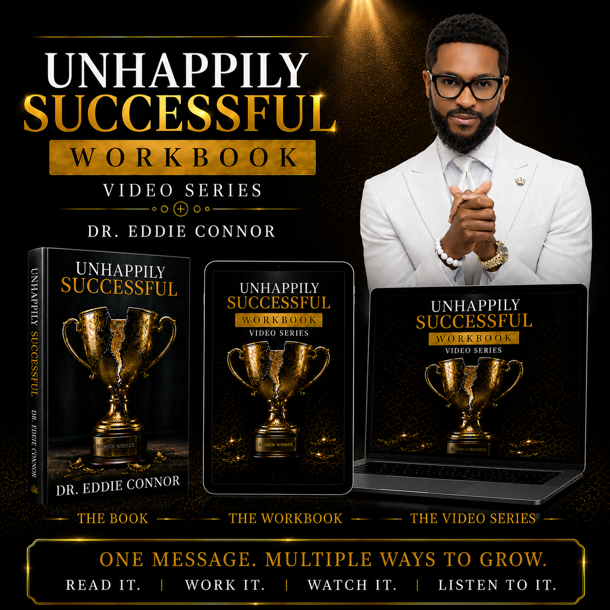 "Unhappily Successful" Signed Book + Workbook + 10-Part Video Series