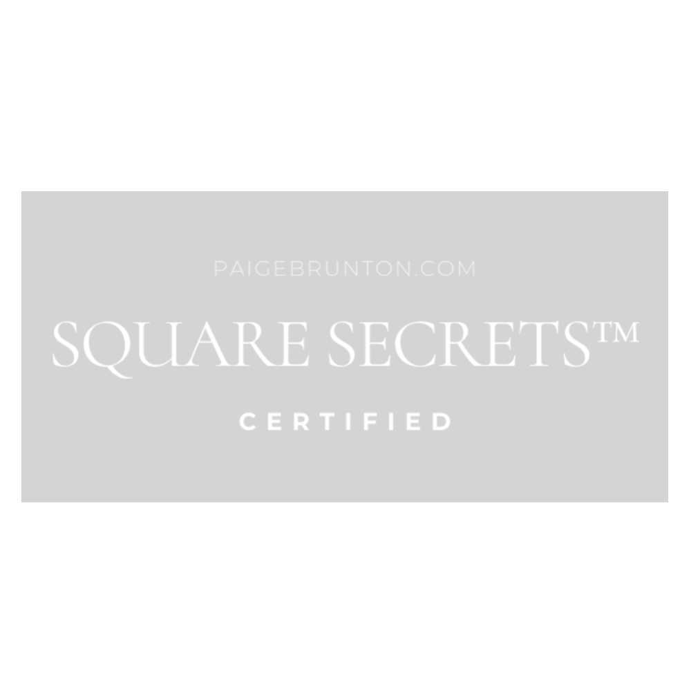 Certification badge for Square Secrets by Paige Brunton.