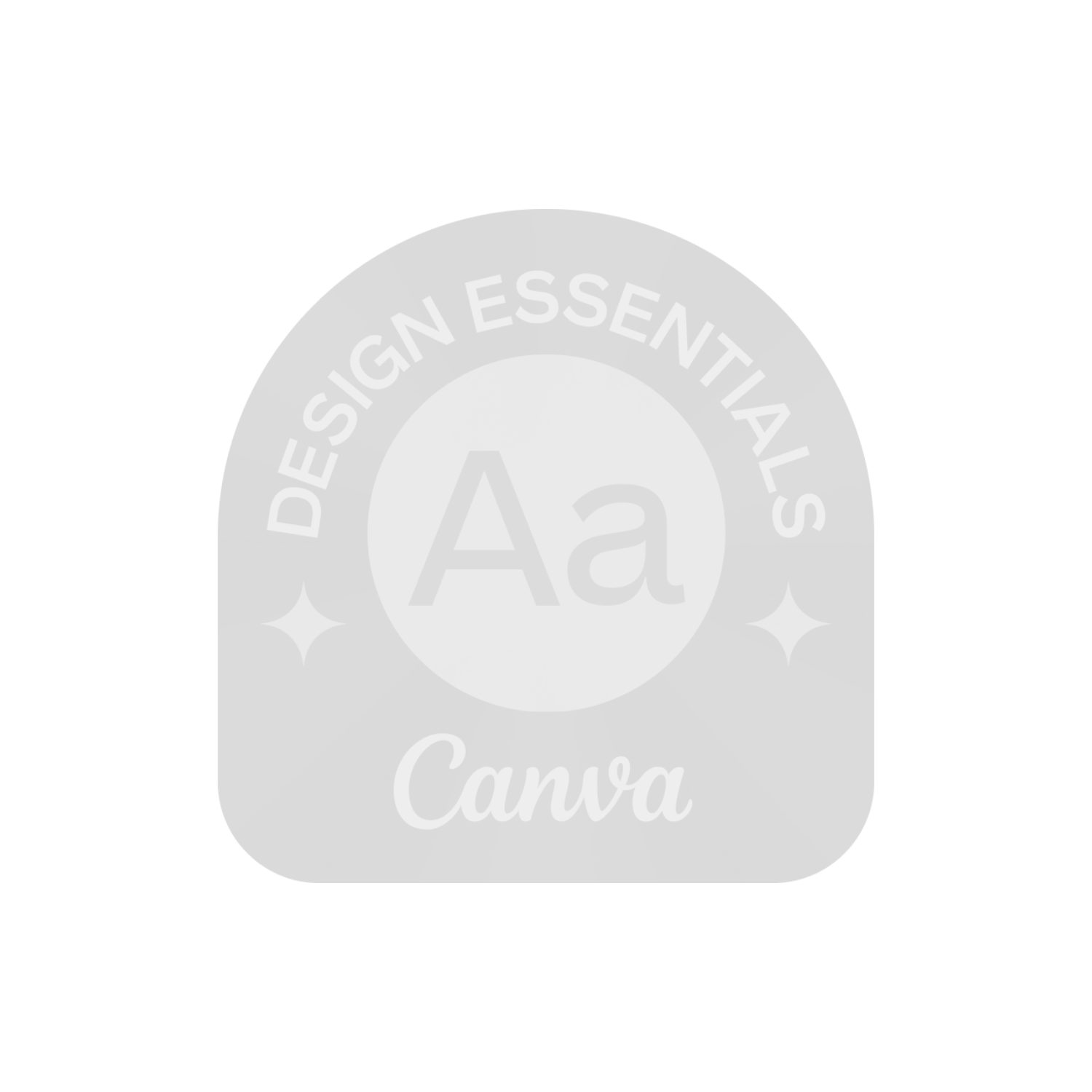 Gray icon with rounded top and flat bottom showcasing the Canva logo, featuring the letter 'A' and the word 'Canva' written underneath.