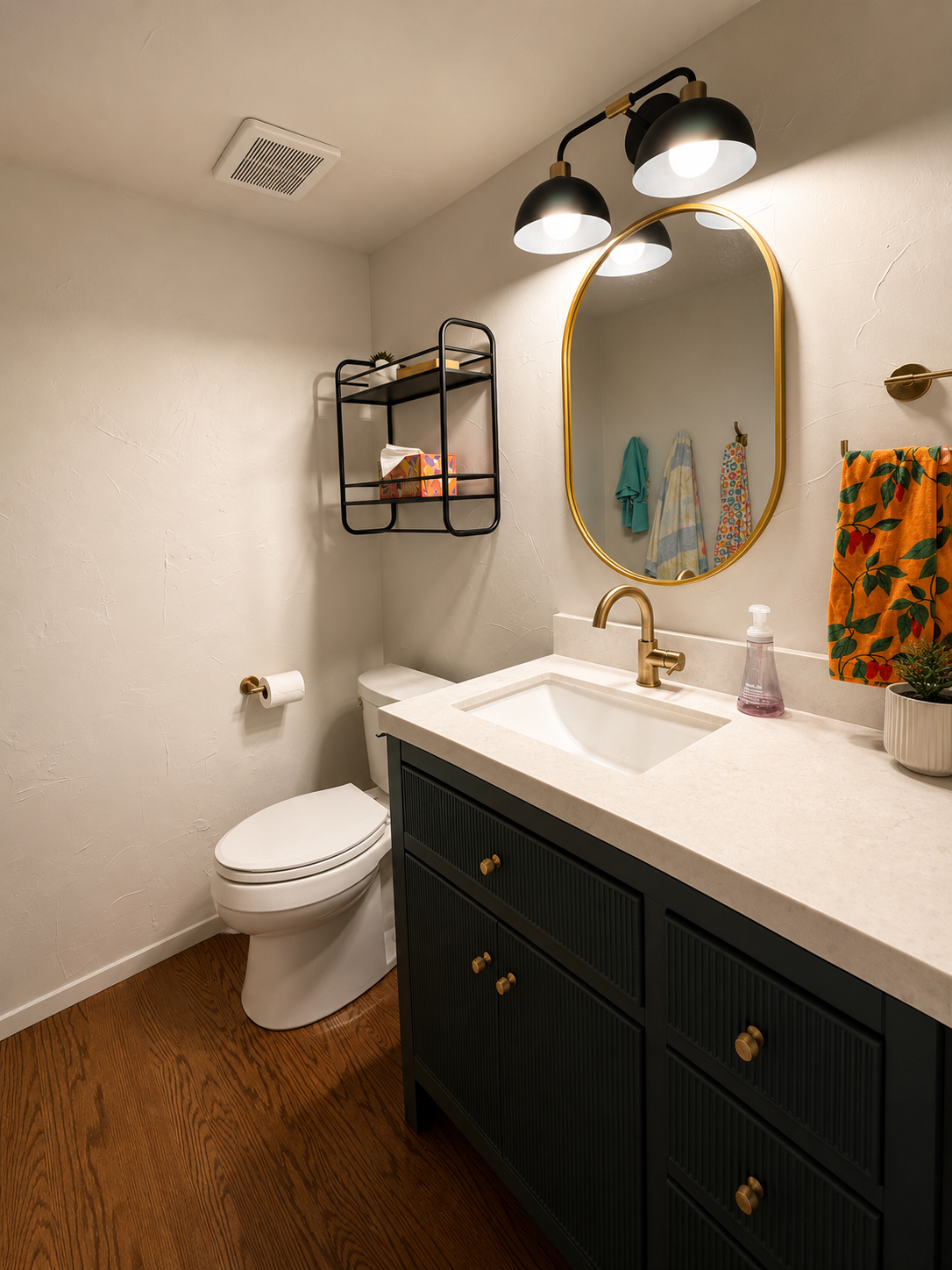 Remodeled powder bathroom in a Colorado home refresh project