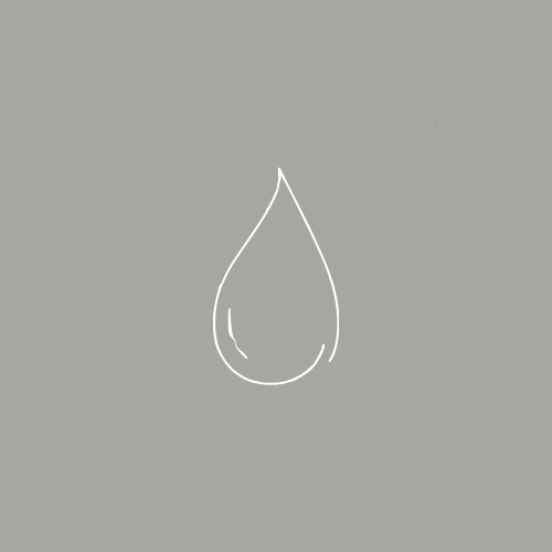 A white outline of a water droplet on a blue background.