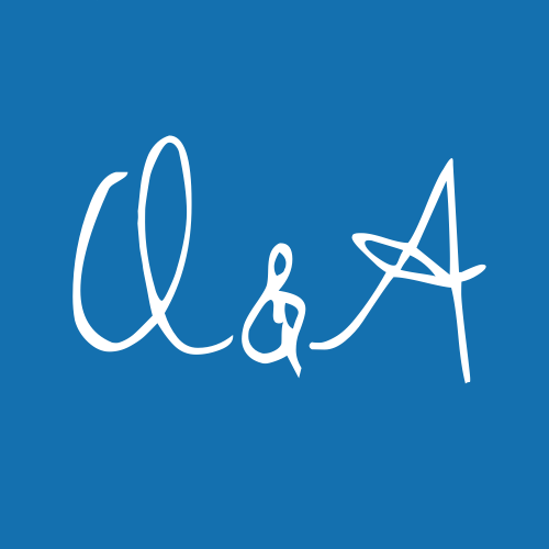 White outline of a leaf on a solid blue background.