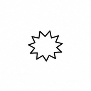Blue background with a white, jagged speech bubble outline.