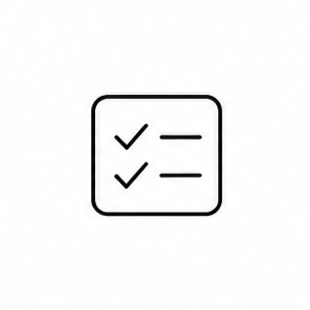 A blue background with four white checkmarks inside boxes, arranged vertically in a list.