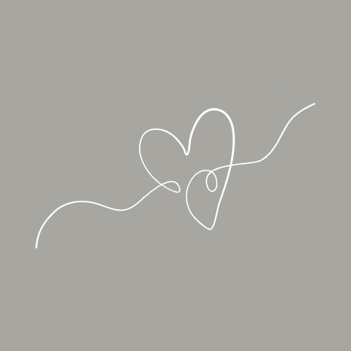 A white line drawing on a blue background forming the shape of a heart with an arrow pointing to the right.