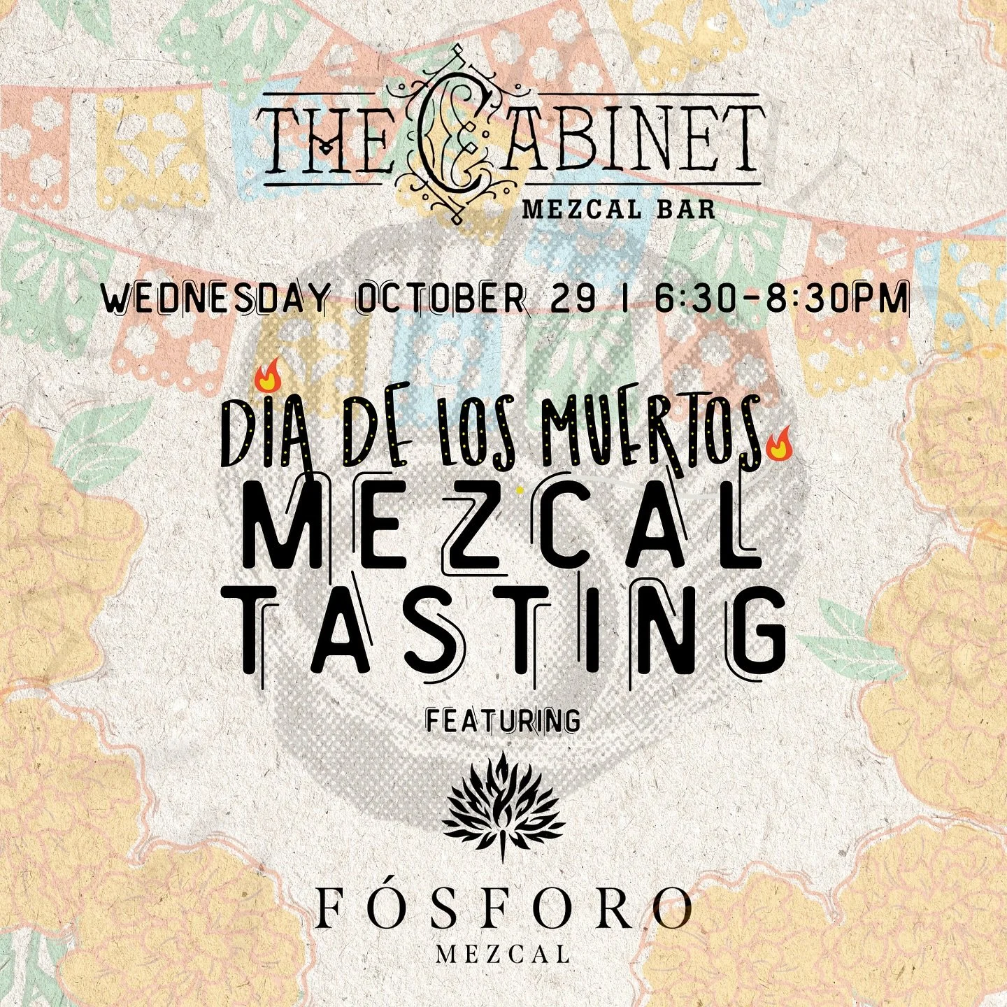 Join us October 29th at The Cabinet Mezcal Bar NYC for a D&iacute;a de Muertos Mezcal Tasting with @fosforomezcal 🕯️

Link in bio 🔗