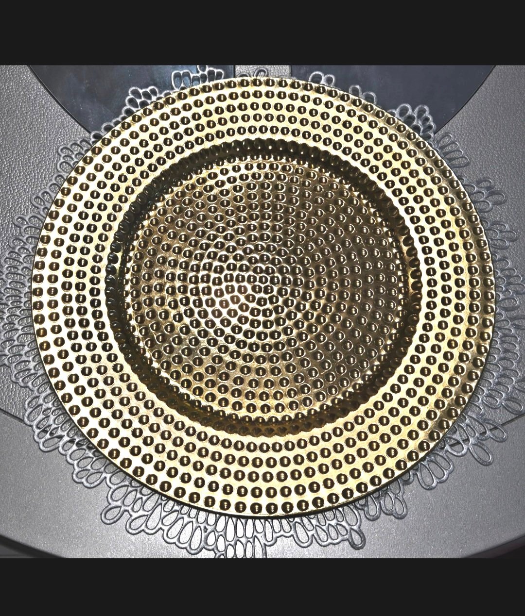 Golden Elegance Charger Plate & Napkin Ring Set -100 Pack