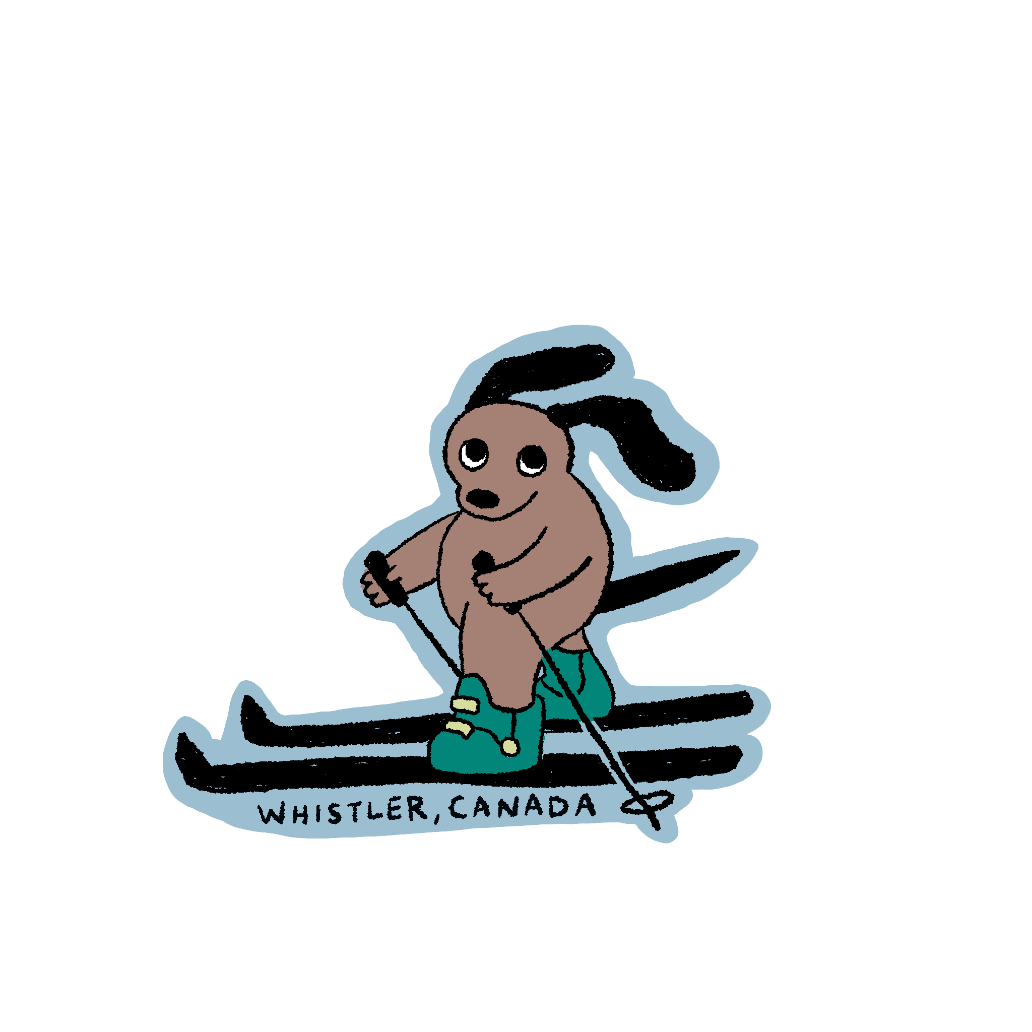 Whistler Dog 1 Sticker - Bulk