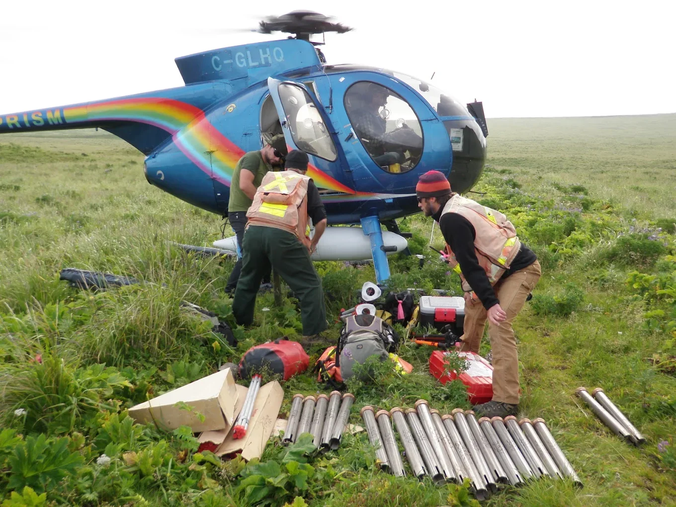 Helicopter land surveying