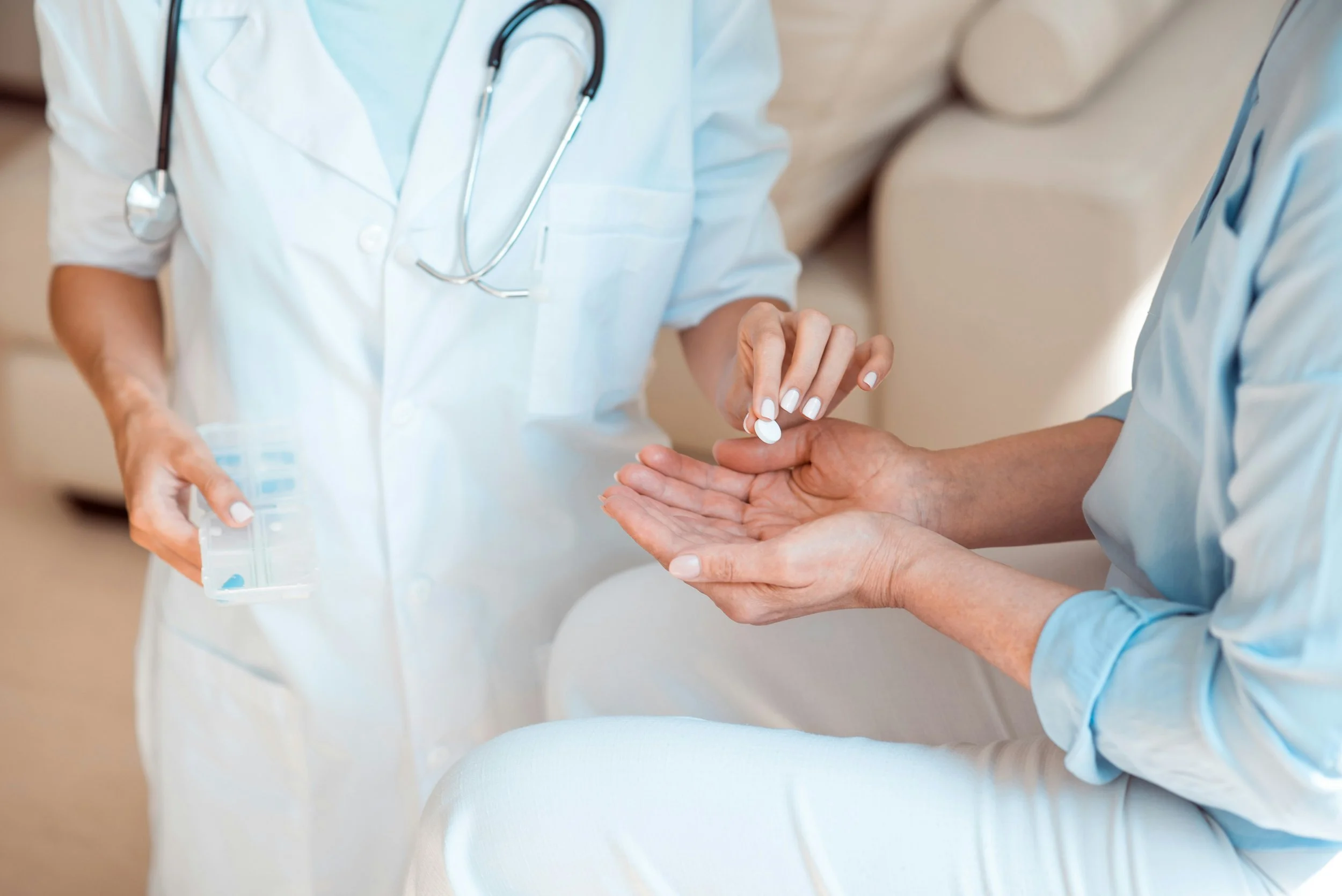 Doctor providing medication-assisted treatment for substance abuse disorders.