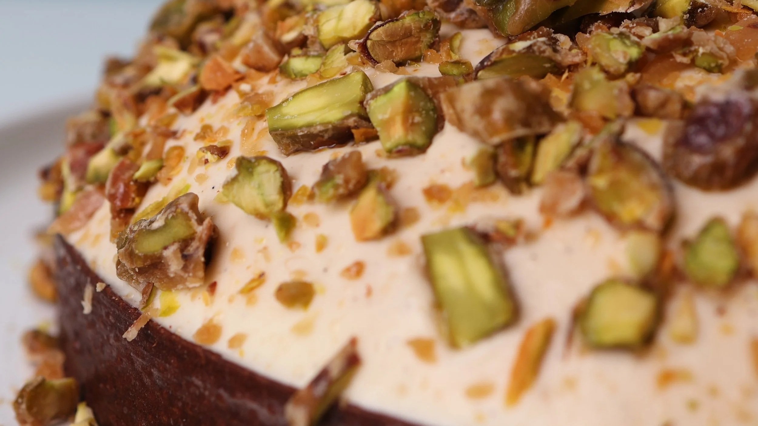Close up photo of a pistachio Tart