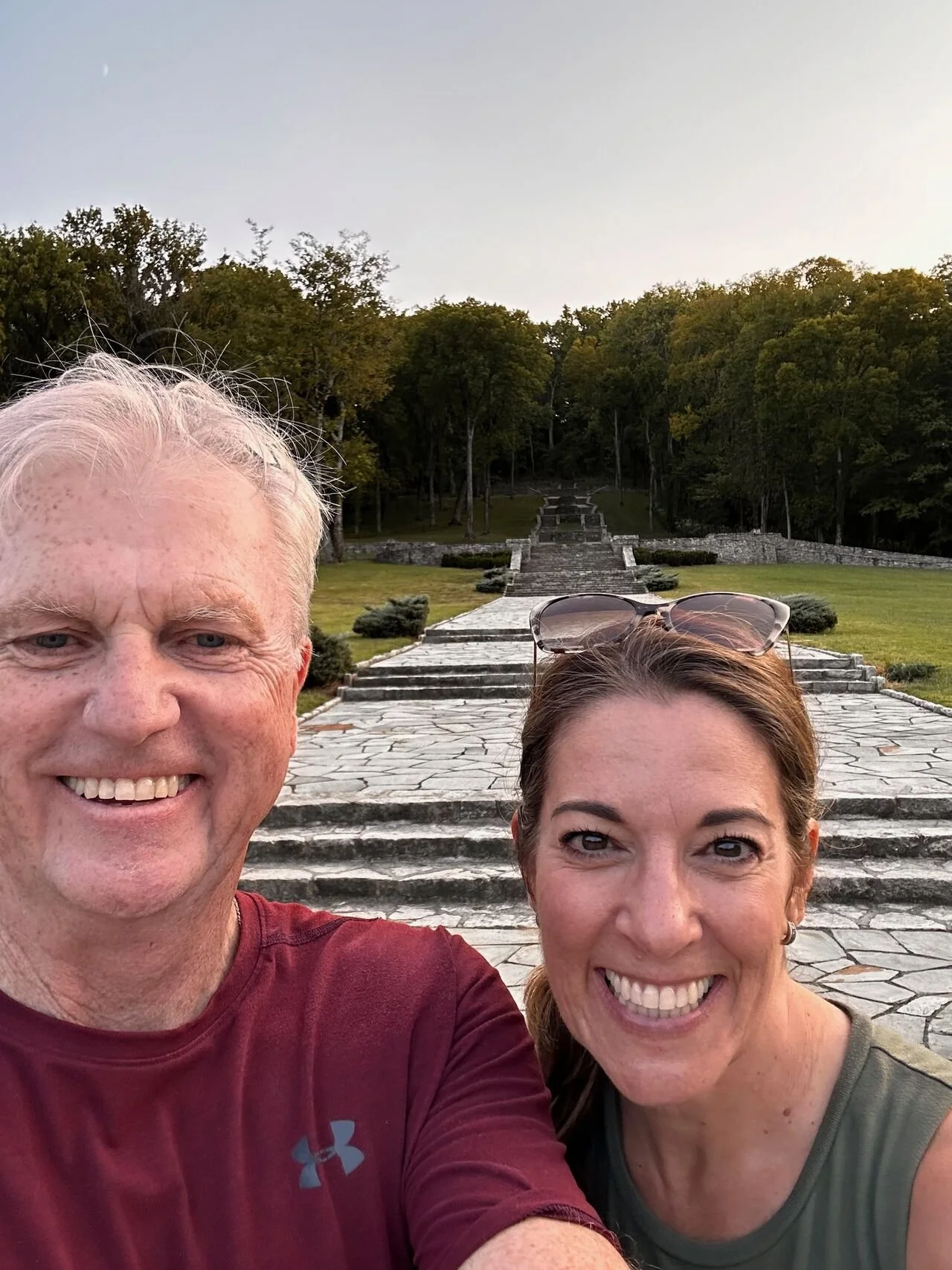 Joe Morgan and Deb Cupp standing in front of Percy Warner Park in Nashville Tennessee