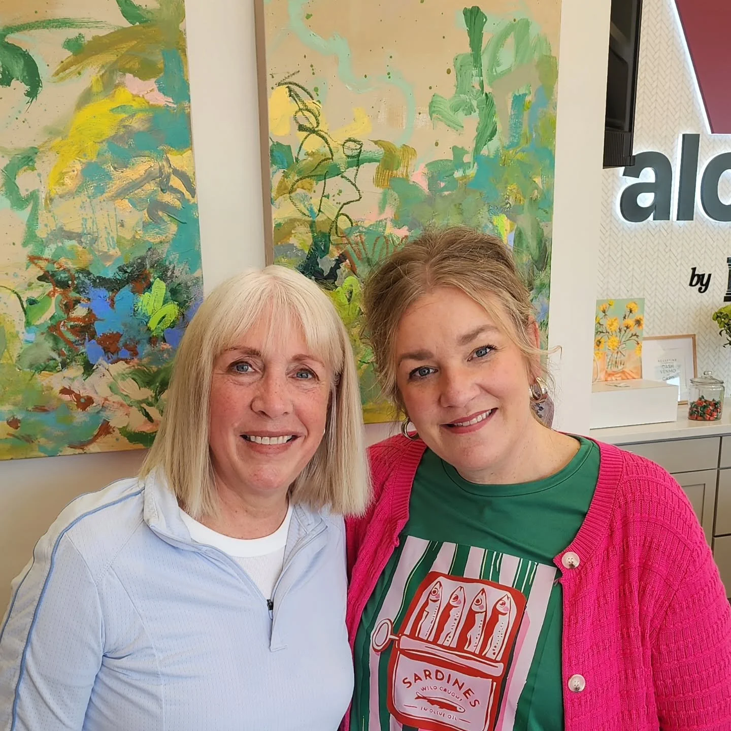 Two fantastic artist receptions this evening in downtown Sioux Falls.  One artist friend (pictured above from a couple of Saturdays ago) is Sara Mulder at Alcove who will be featured along with Marlee Hayes. The other artist  friend is Marian Spreche