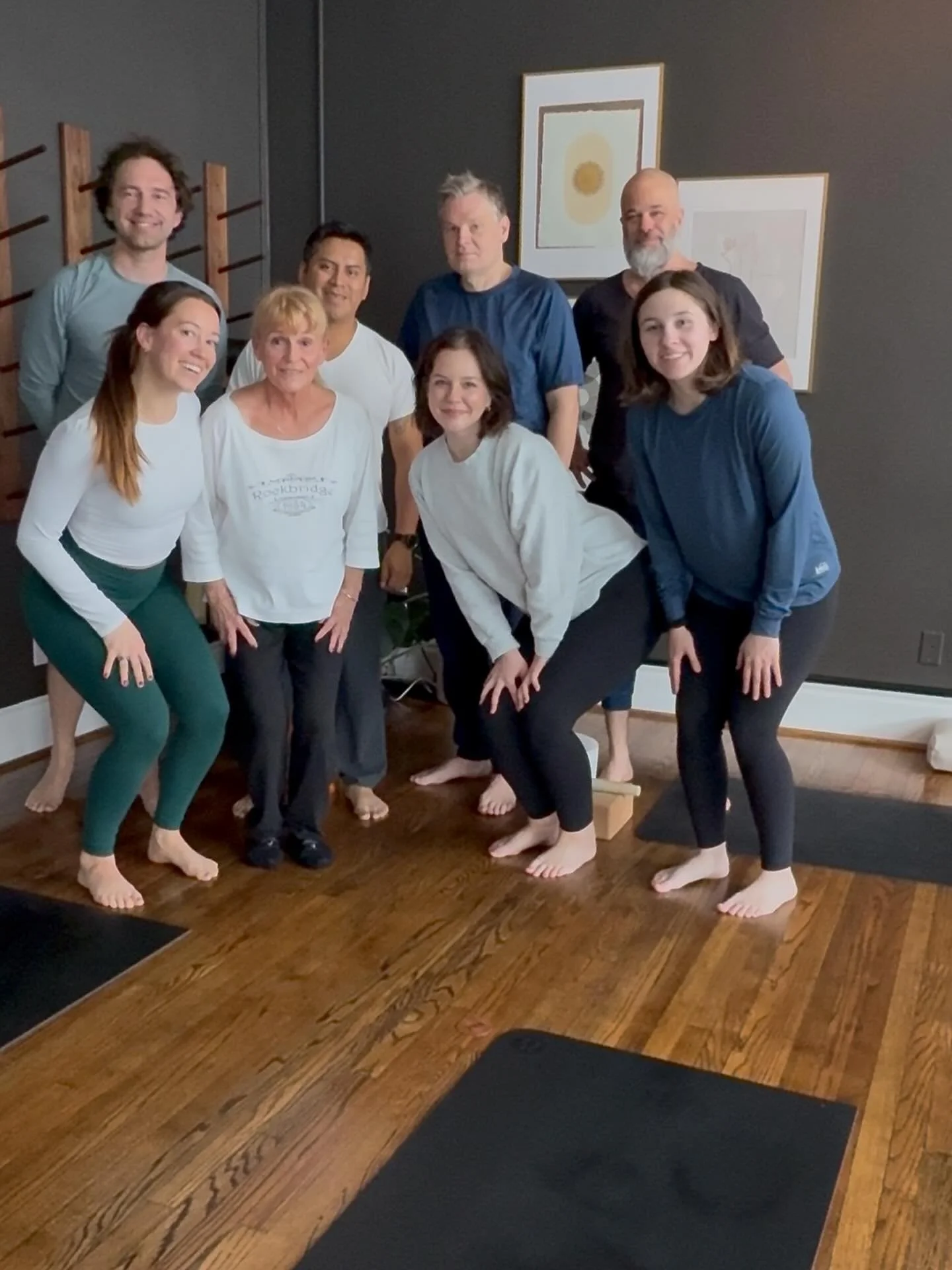 Friday crew ✨

We had to grab a photo of this group because everyone in it (minus one&mdash;this was literally her first class, which absolutely counts 👋 welcome, Sydney!) has reached, is closing in on, or has just passed a Central West End Yoga mil