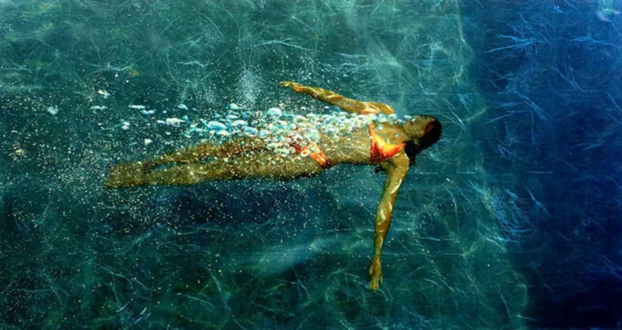 Exhalation in Blue, 22" x 41" 