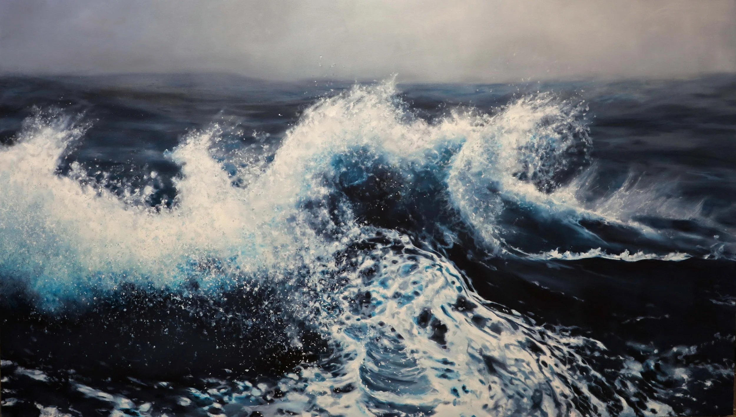 Surging 1, 57.5" x 104", oil on canvas