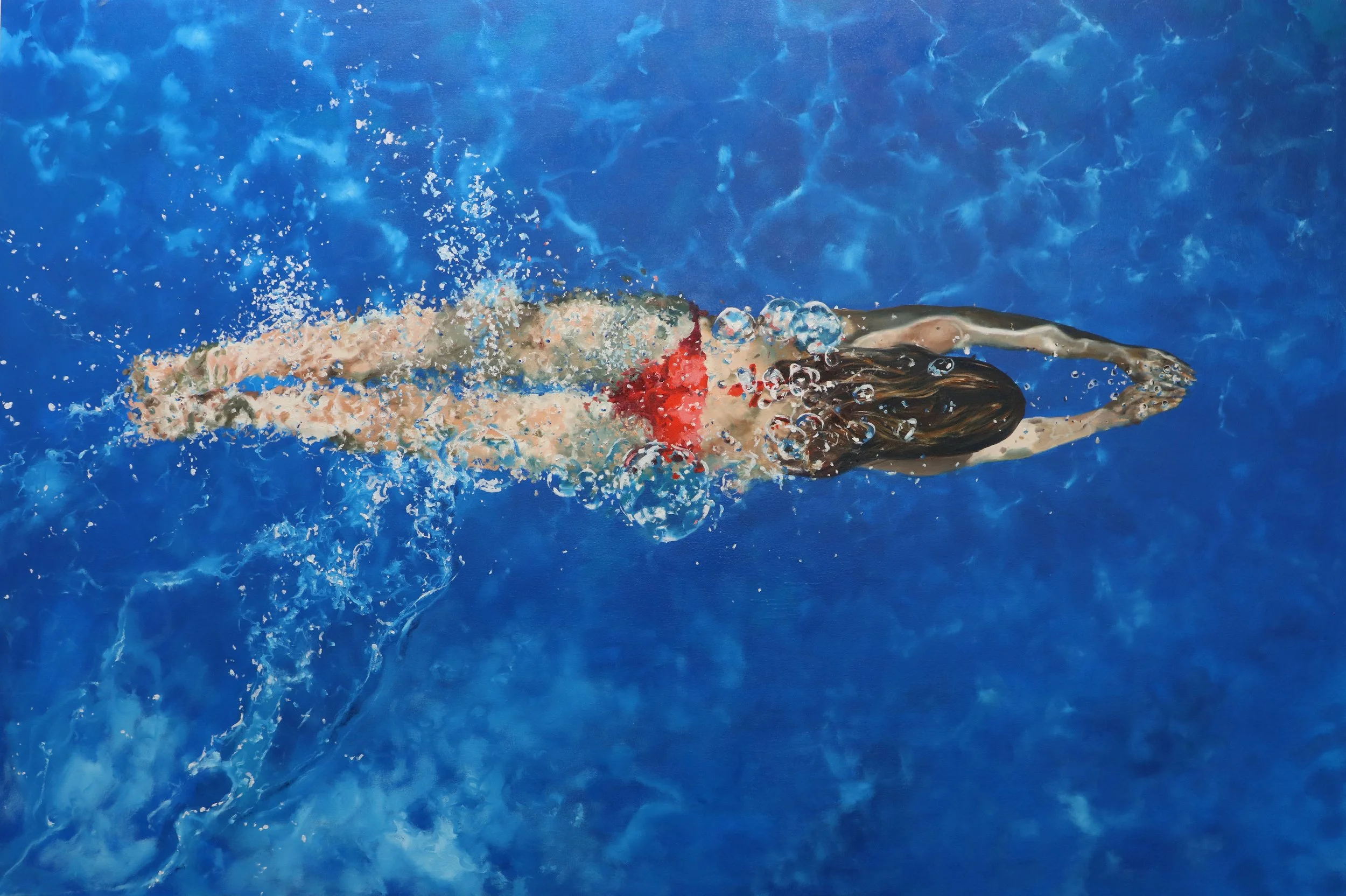 Basking in the Blue, 50" x 72", oil on canvas