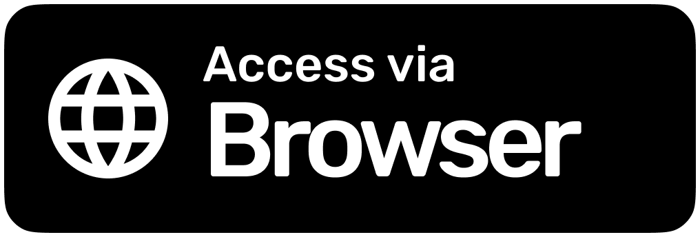 Sign with a globe icon and the words "Access via Browser" in white text on a black background.