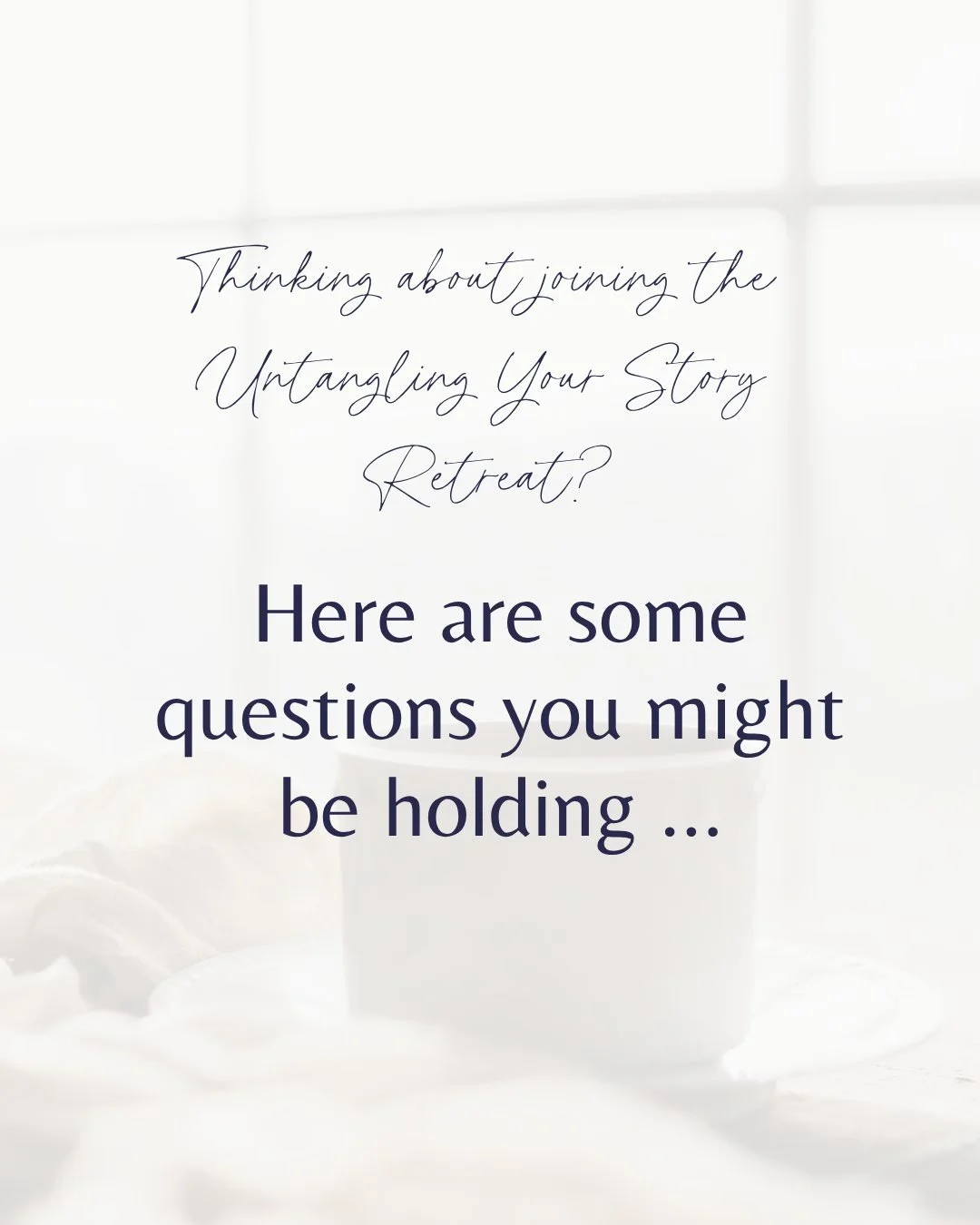 I&rsquo;m so grateful for the responses and messages that have come in since I launched the upcoming retreat in May. 

Along with that have come some really honest questions.

So I wanted to share a few answers here in case you have similar thoughts.